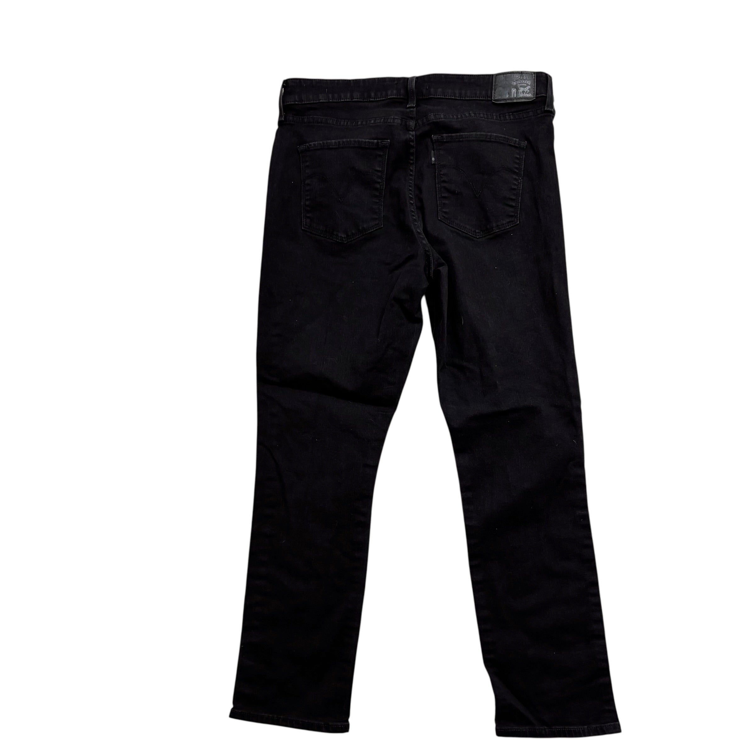 Levis Jeans W32 L27 Womens Mid Rise Skinny Fit Black Stretch Denim (E)