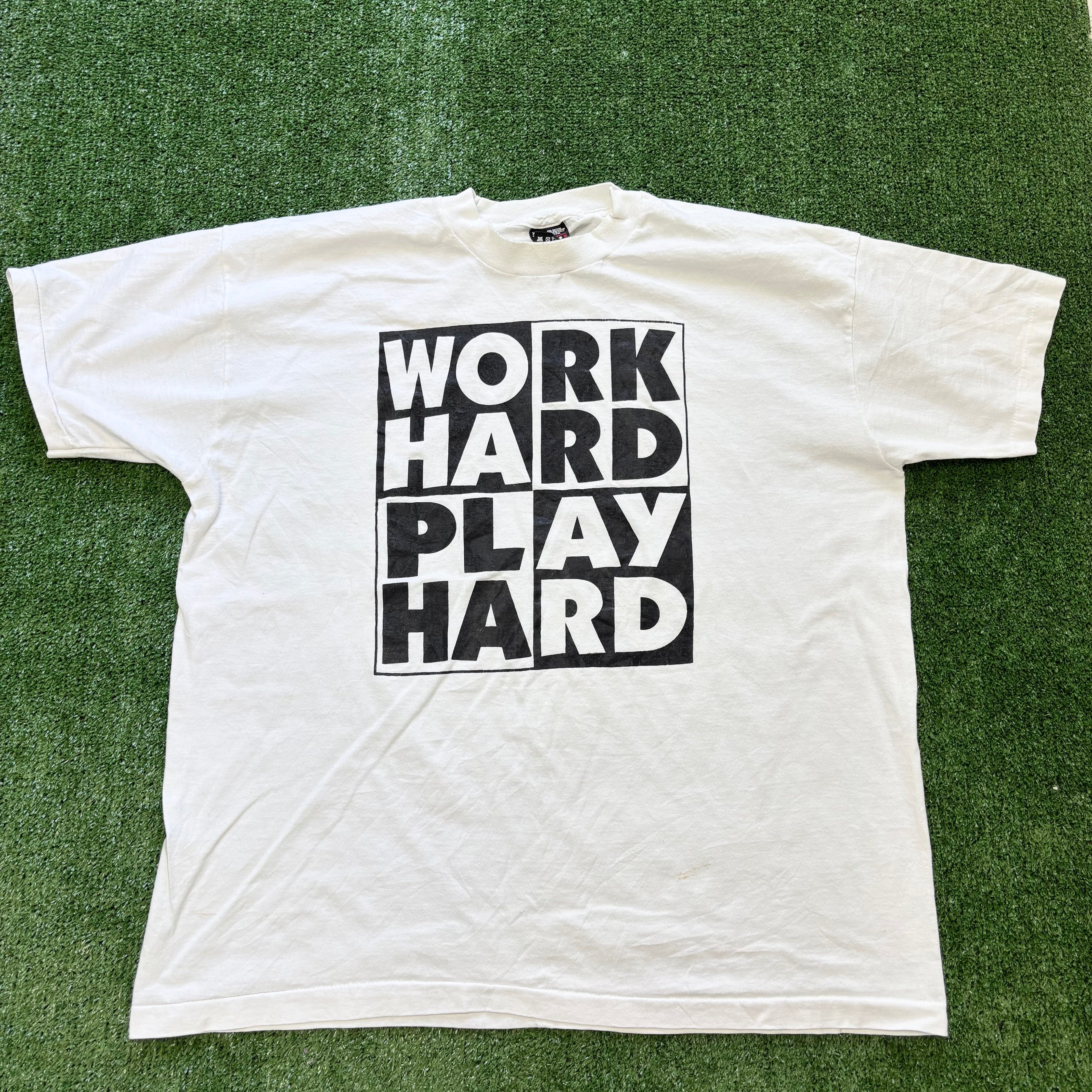 Vintage T Shirt Mens Large White Single Stitch Graphic Print 90s