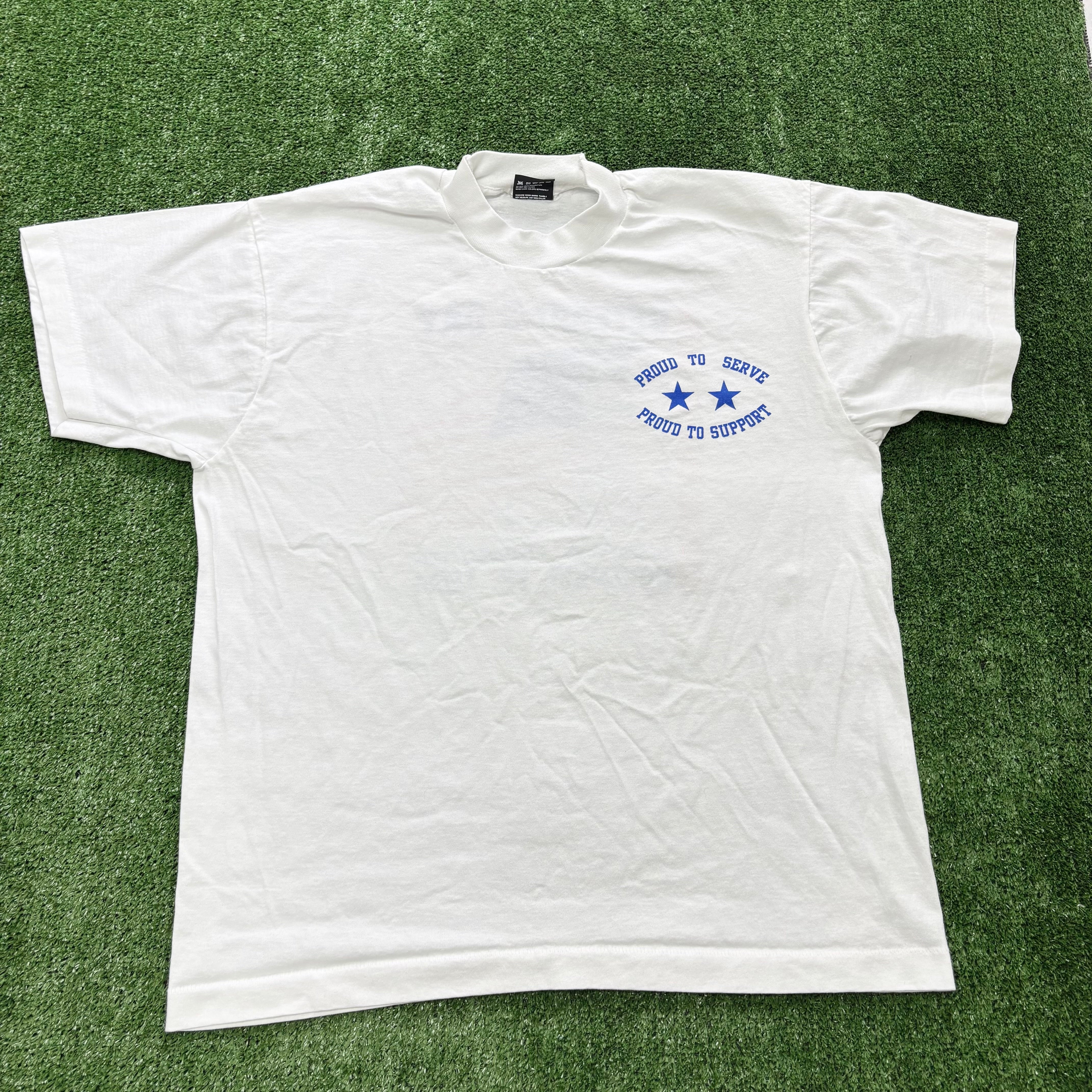 Vintage T Shirt Mens Medium White Single Stitch Graphic Print 90s USA (E)