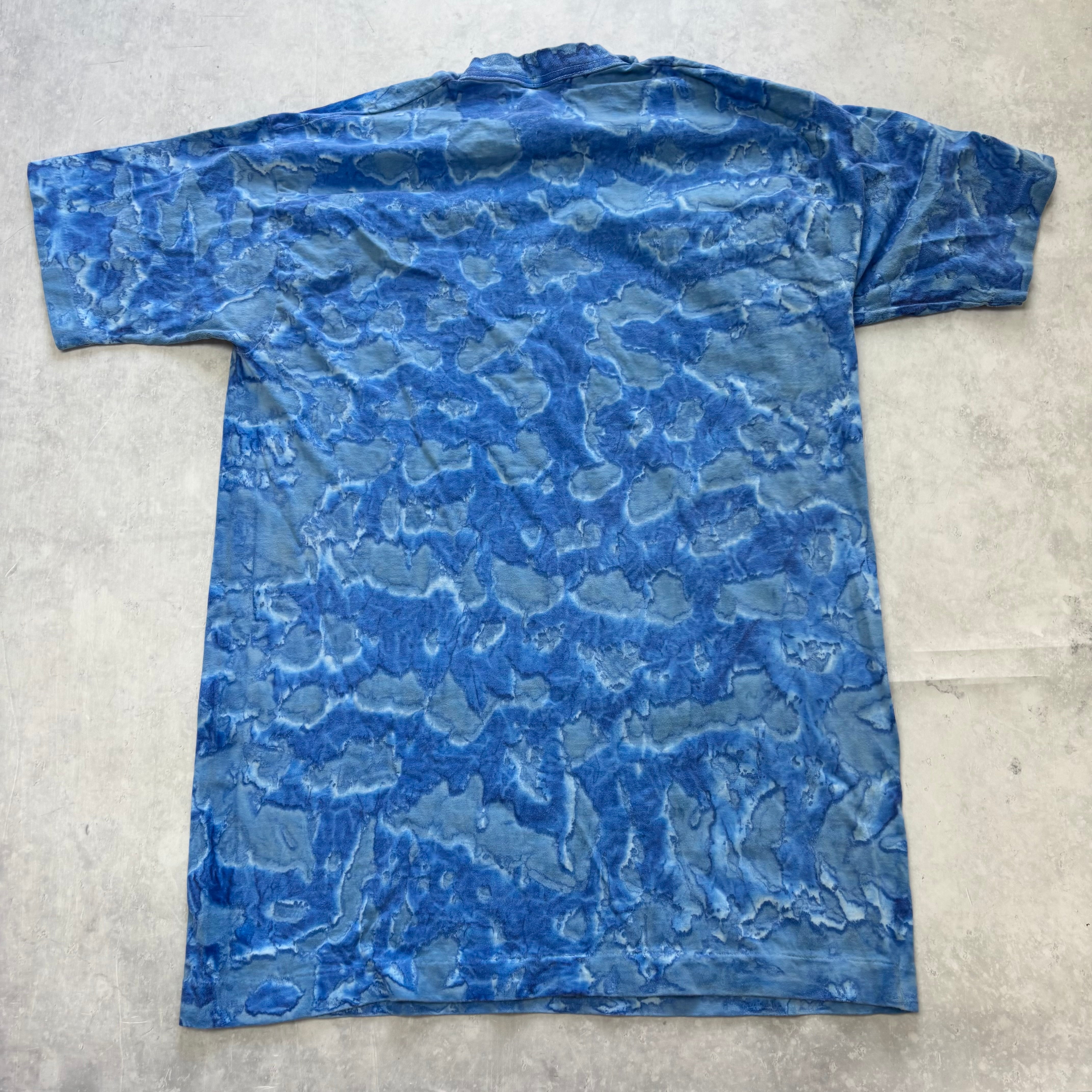 Vintage T Shirt Mens Large Blue Single Stitch Graphic Print 90s USA (E)