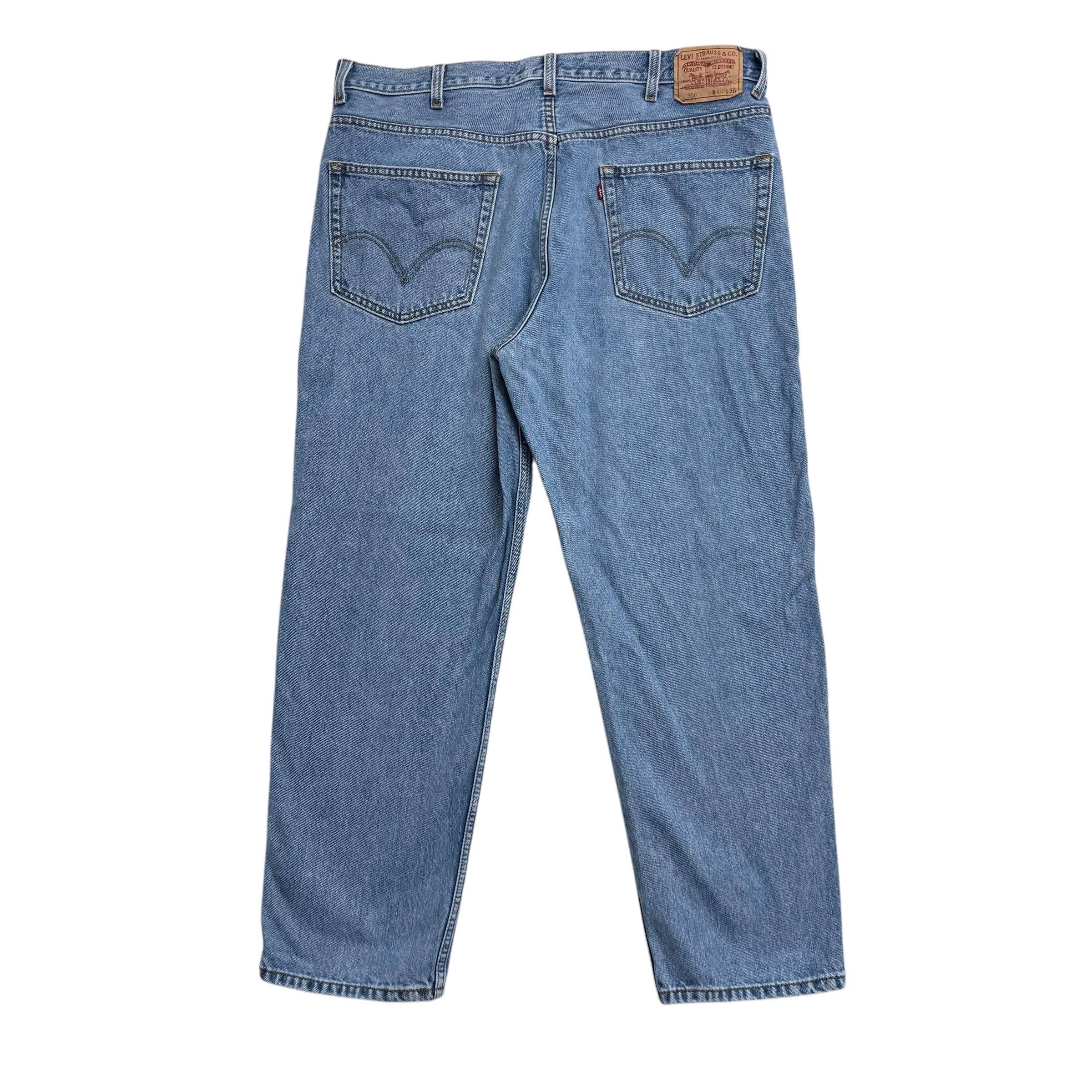 Levis 550 Jeans W40 L30 Mens Light Blue Relaxed Straight Fit Vintage Denim (E)