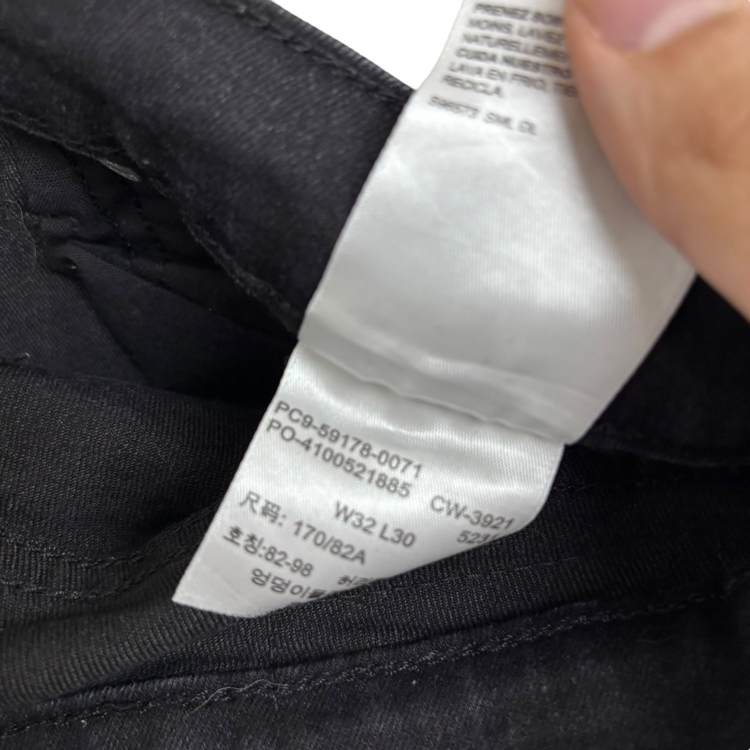 Levis Signature Jeans W32 L30 Mens Black Slim Fit Stretch Denim (E)