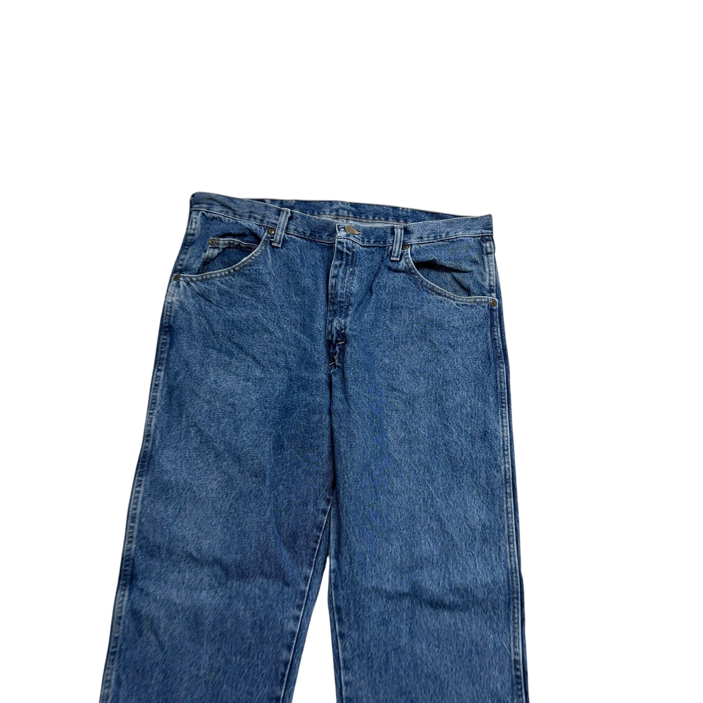 Wrangler Jeans W36 L30 Mens Mid Blue Regular Straight Fit Vintage Denim (E)