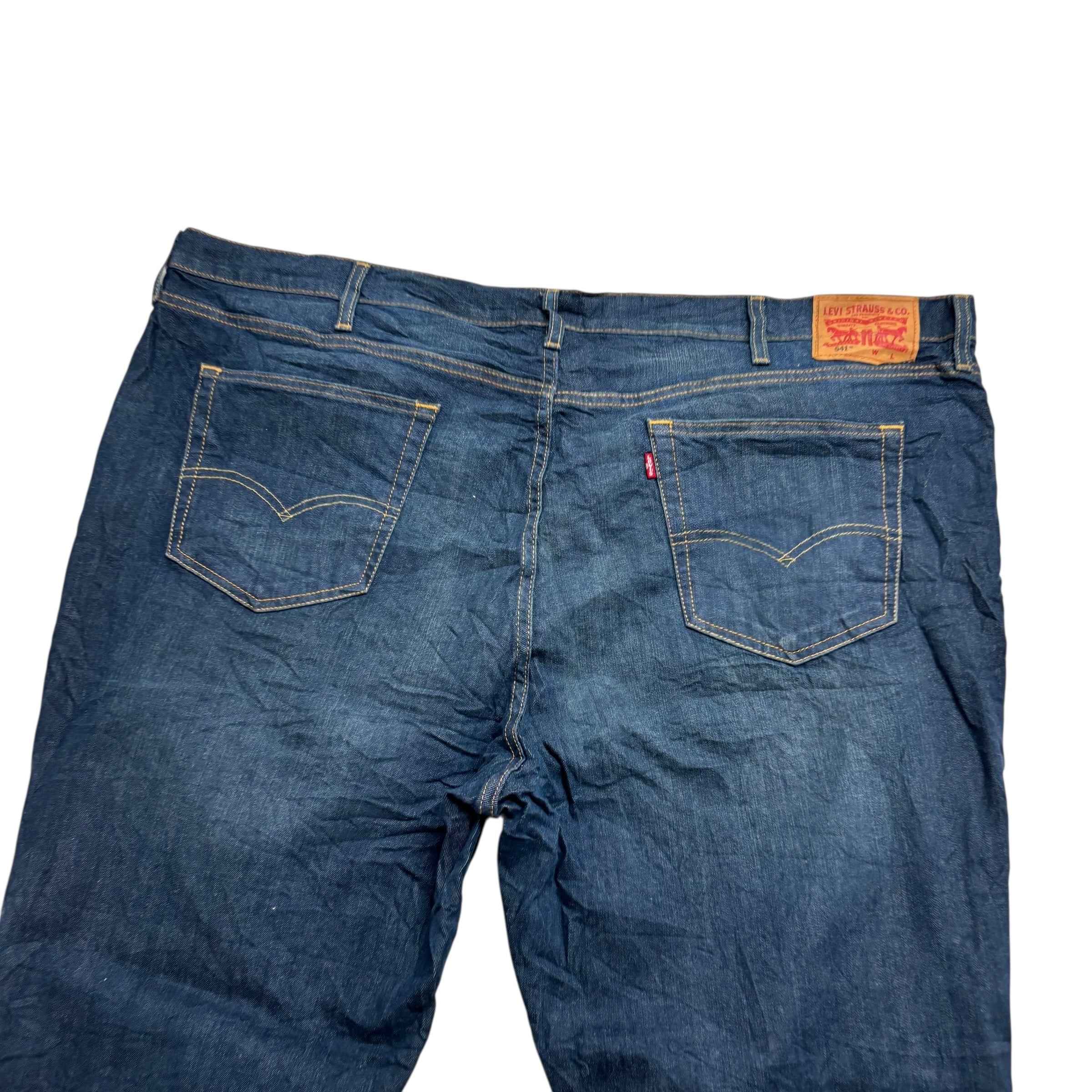 Levis 541 Jeans W50 L28 Mens Dark Blue Athletic Tapered Fit Stretch Denim (E)