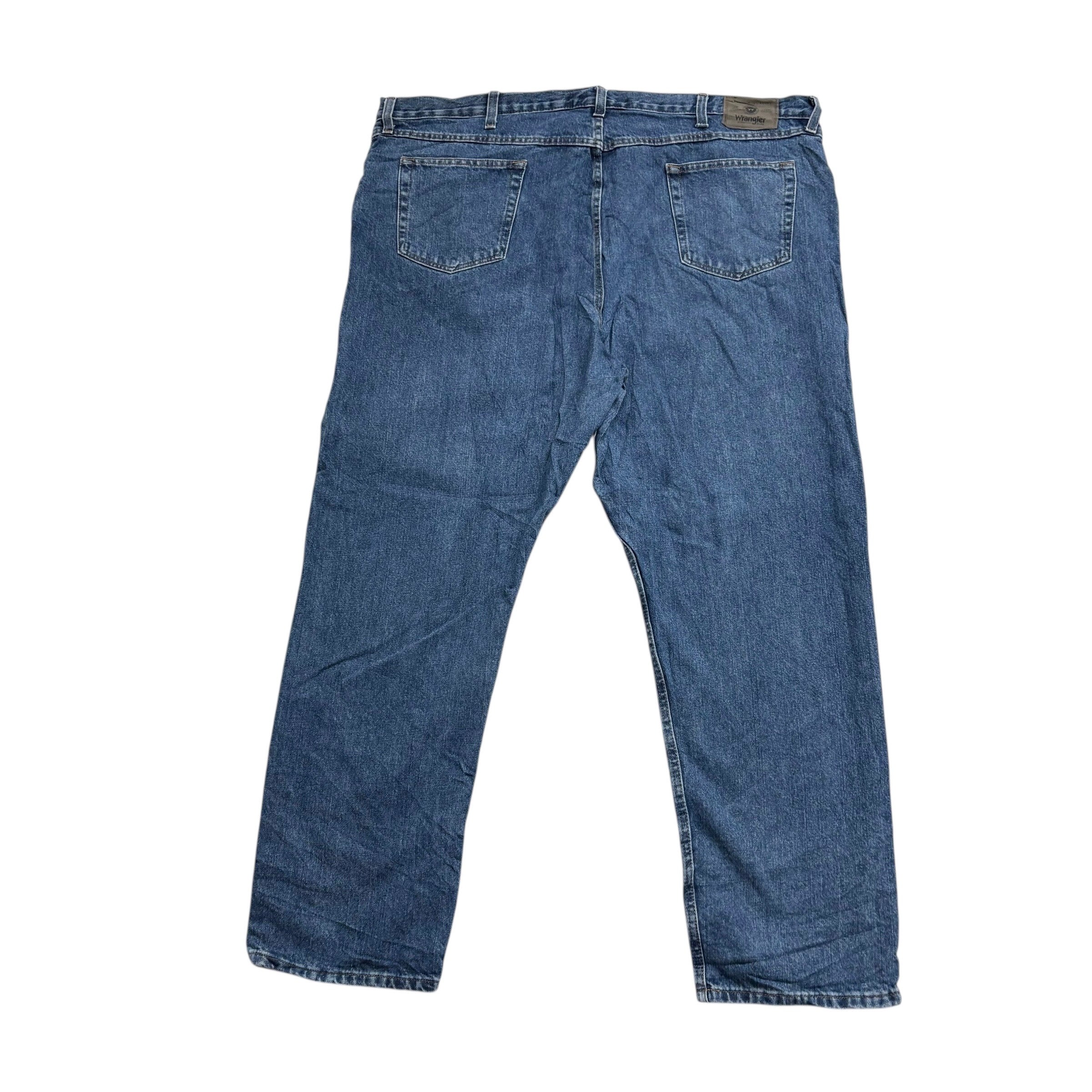 Wrangler Jeans W48 L30 Mens Mid Blue Relaxed Straight Fit Denim (E)