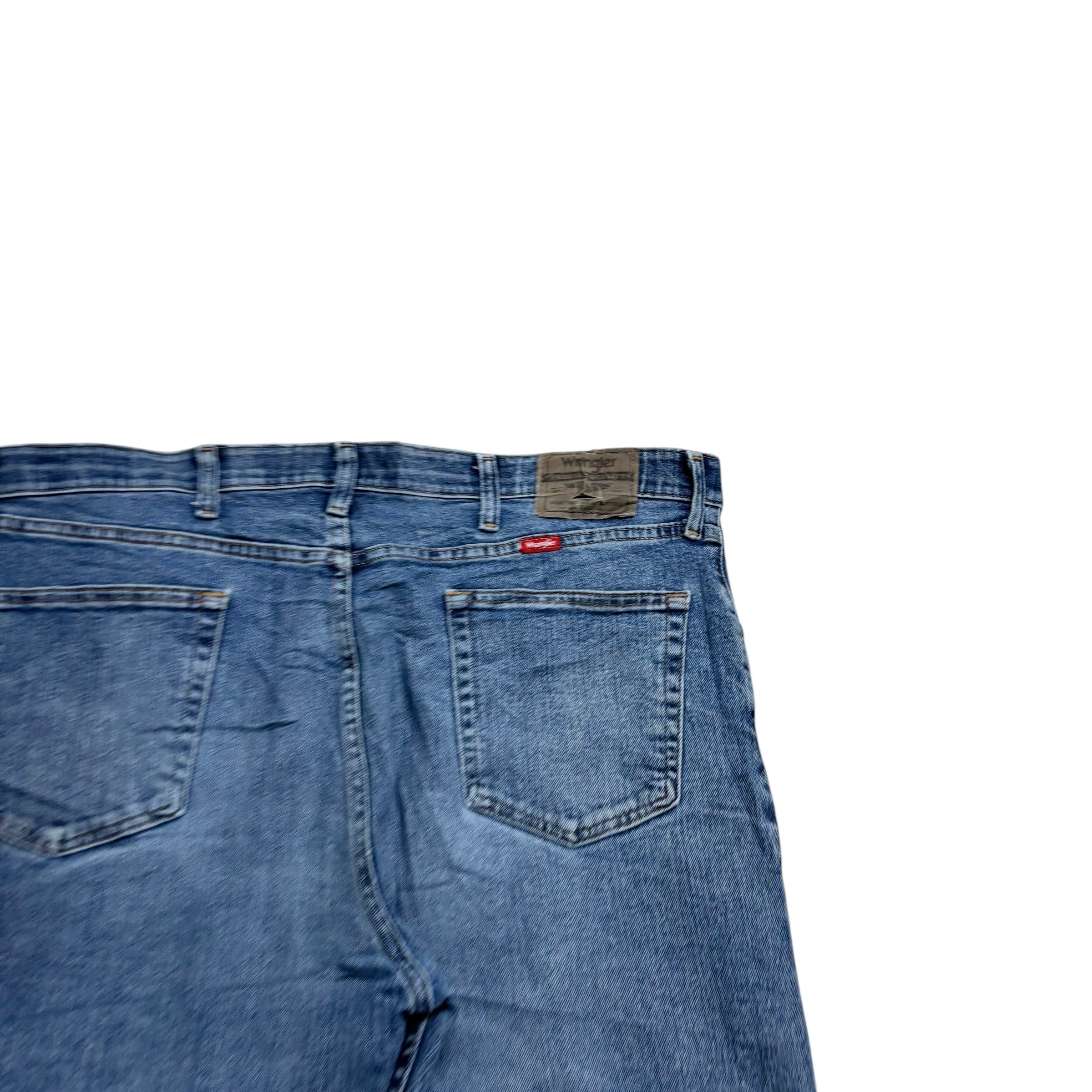 Wrangler Jeans W38 L30 Mens Mid Blue Regular Straight Fit Stretch Denim
