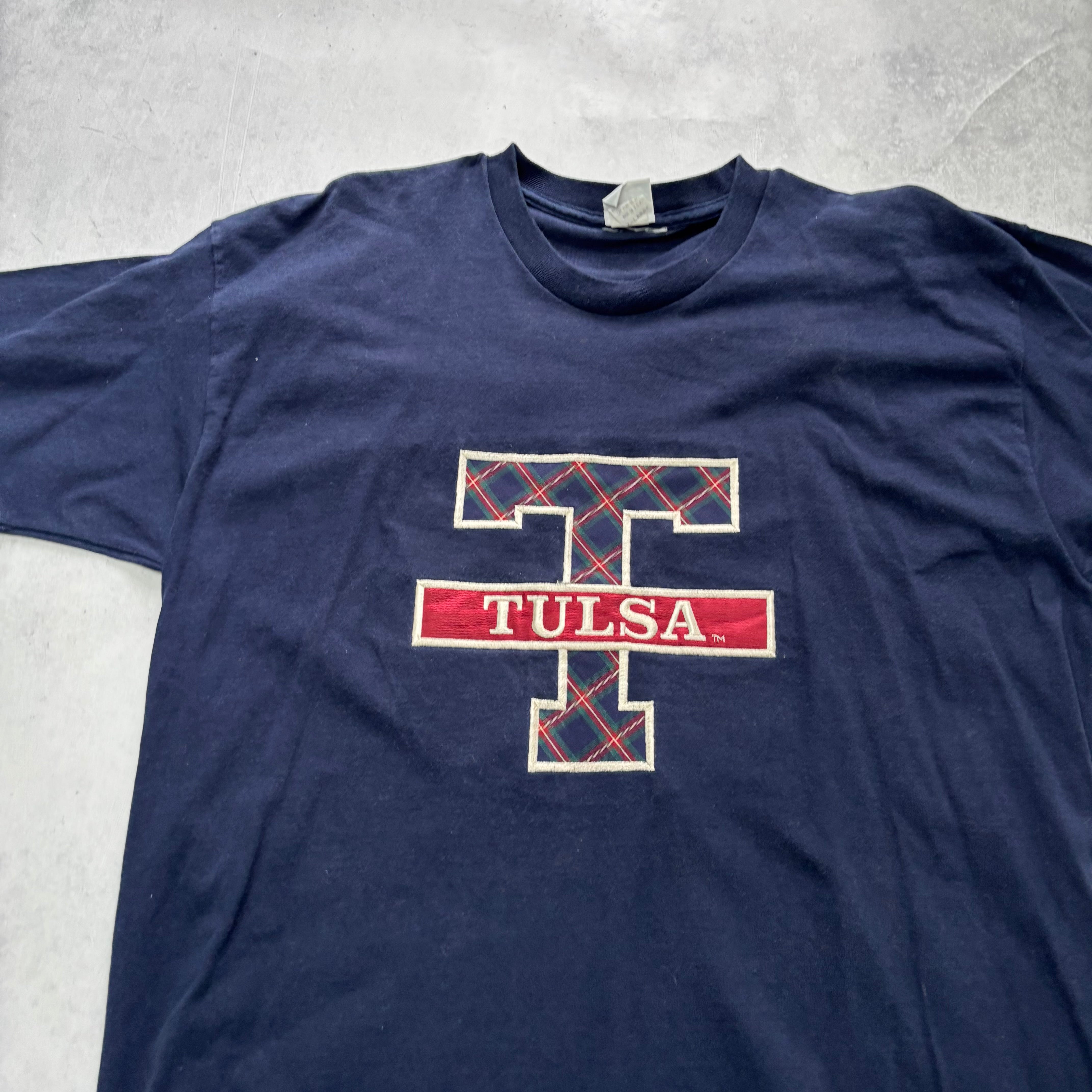 Vintage T Shirt Mens XL Navy Blue Graphic Print 90s Tourist (E)