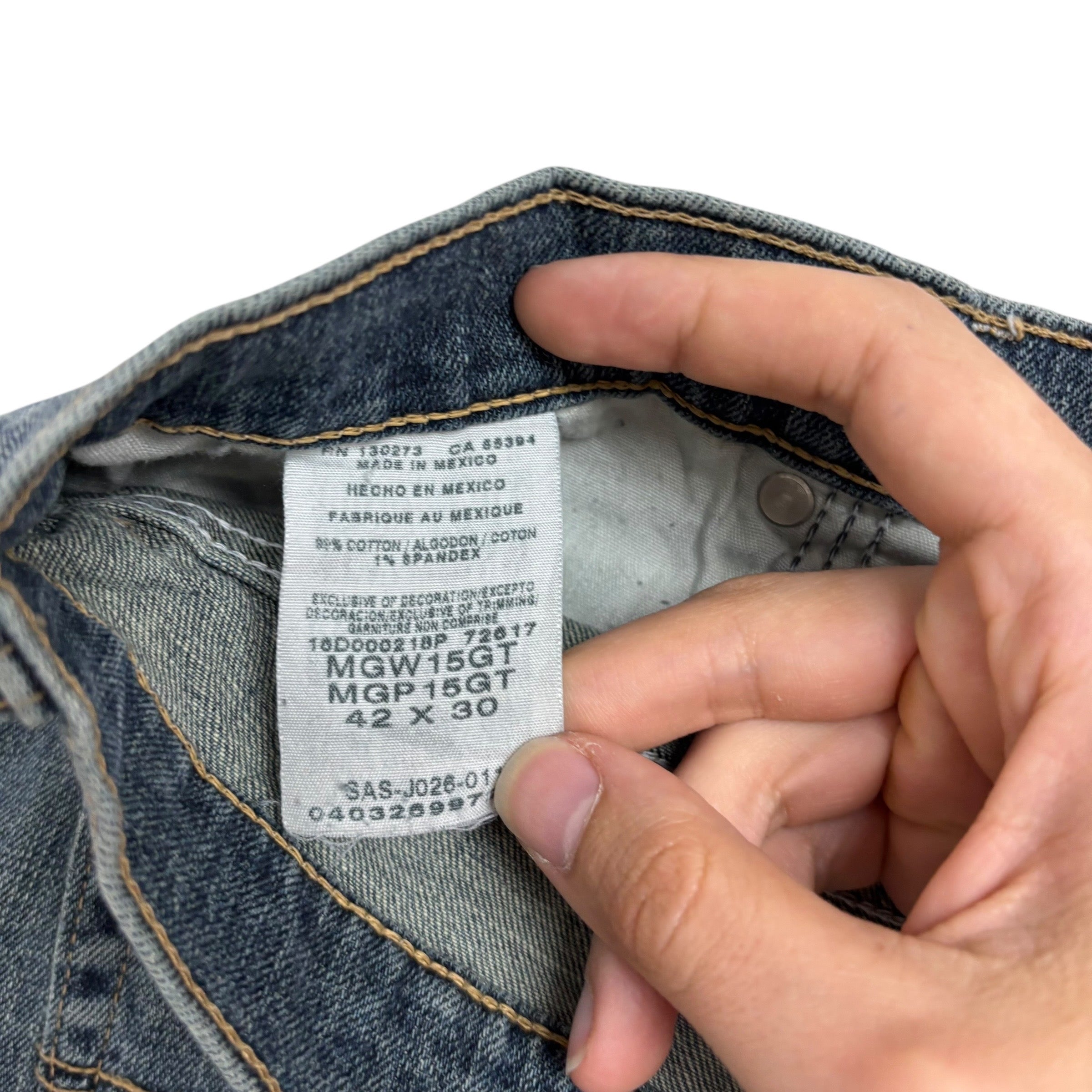 Wrangler Jeans W42 L30 Mens Blue Relaxed Straight Fit Stretch Denim (E)