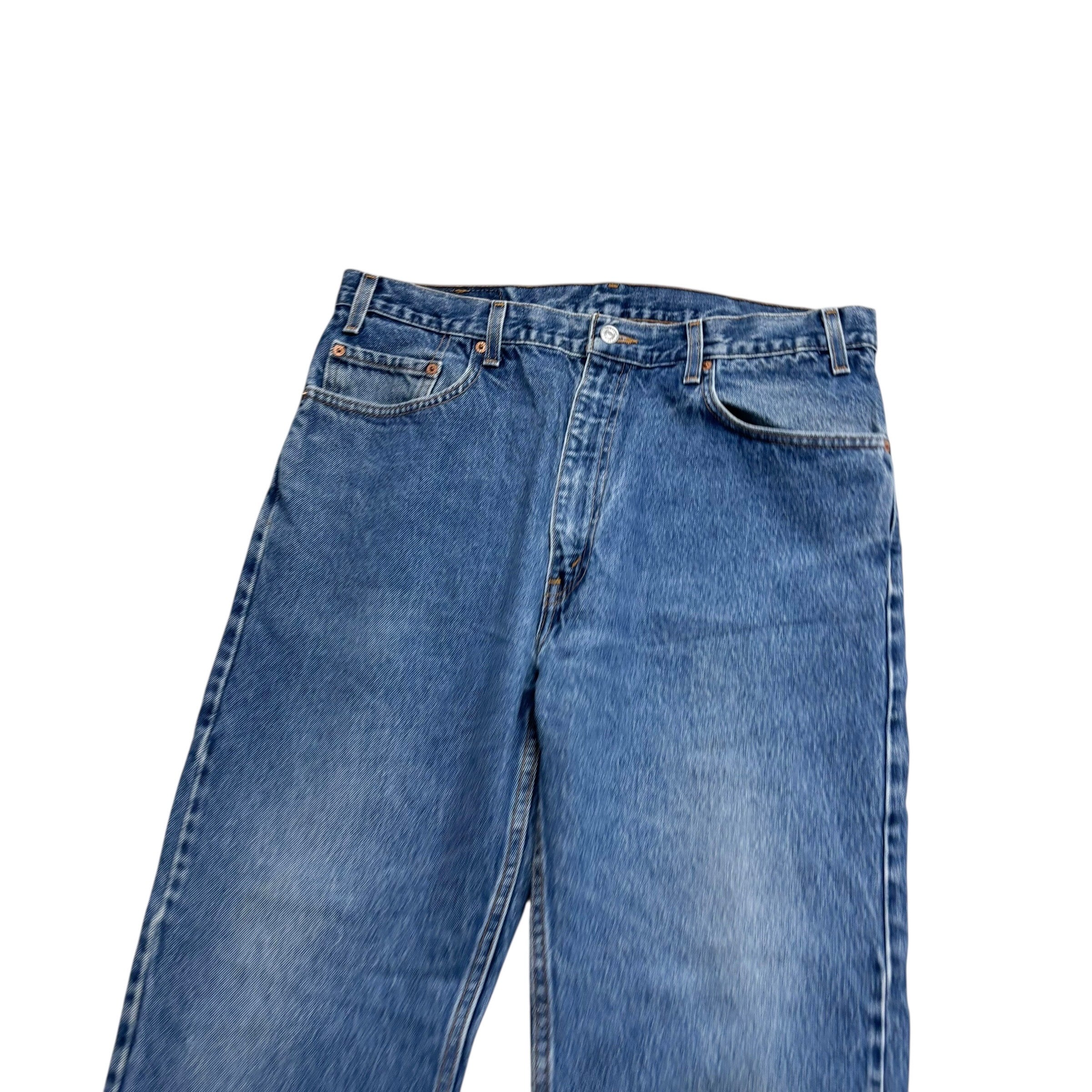 Levis 505 Jeans W36 L30 Mens Mid Blue Regular Straight Fit Vintage 90s Denim