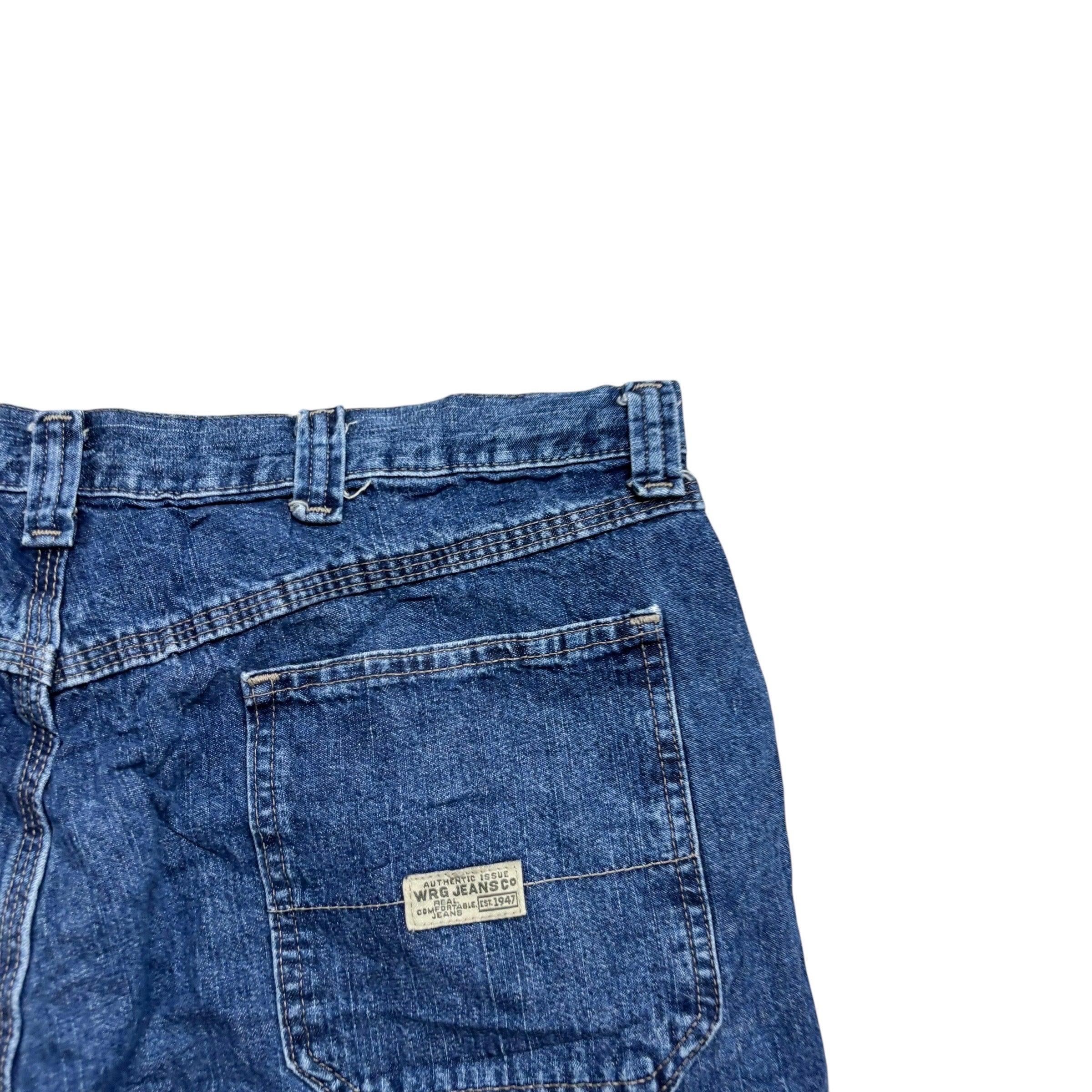 Vintage Wrangler Jorts W38 Mens Mid Blue Denim Shorts Baggy Carpenter (E)