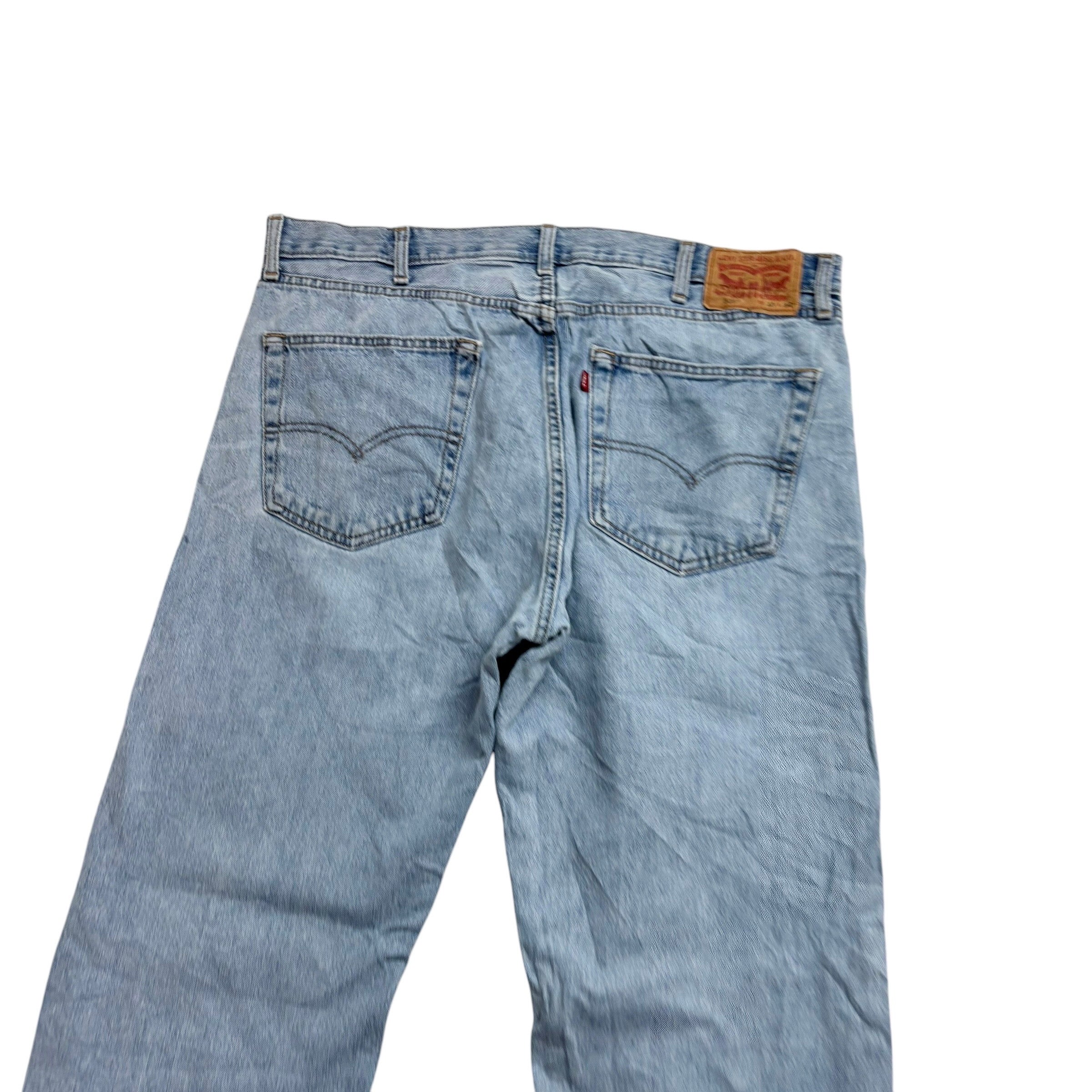Levis 505 Jeans W38 L34 Mens Light Blue Regular Straight Fit Denim (E)