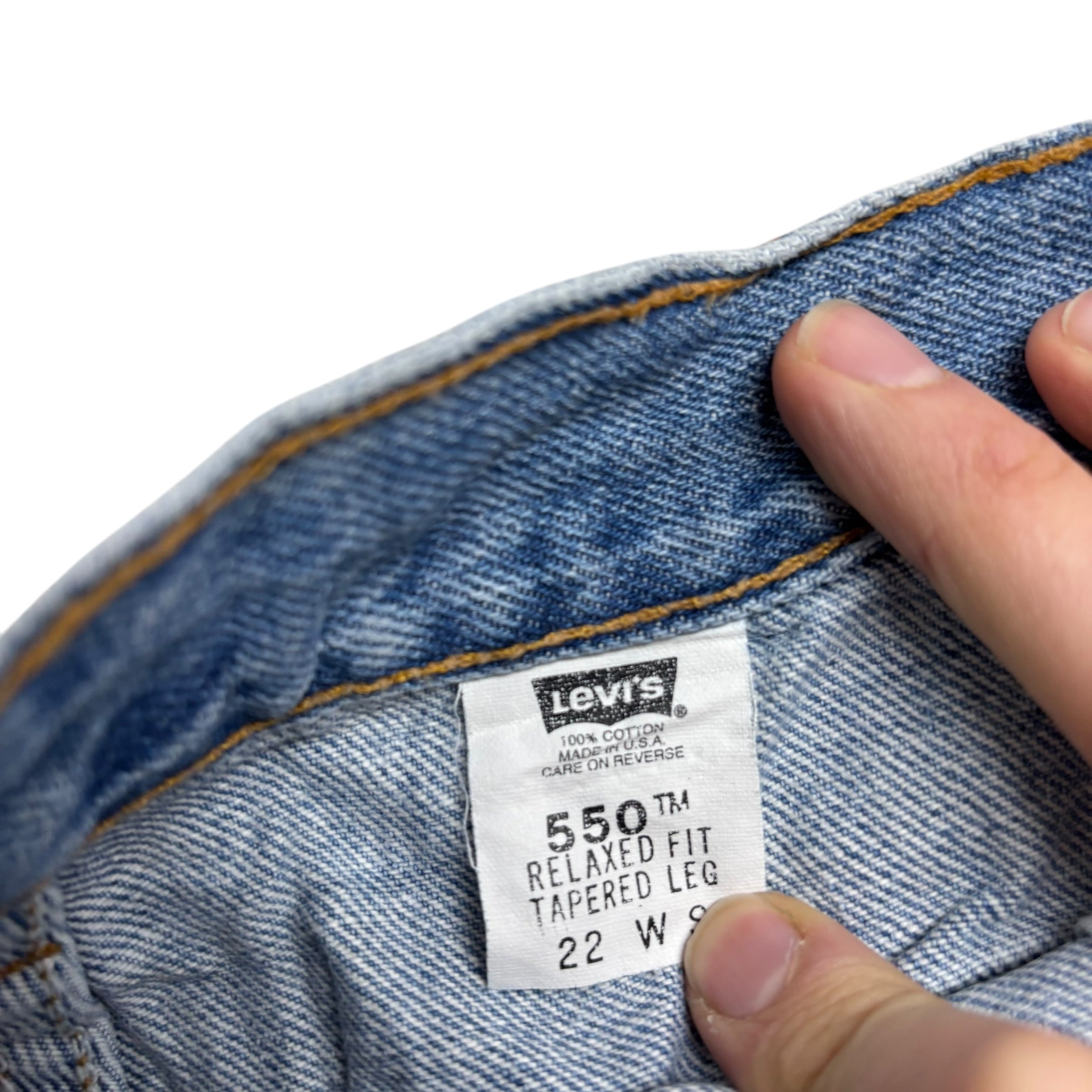 Levis 550 Jeans W40 L29 Womens Light Blue Relaxed Taper USA Made Vintage (E)