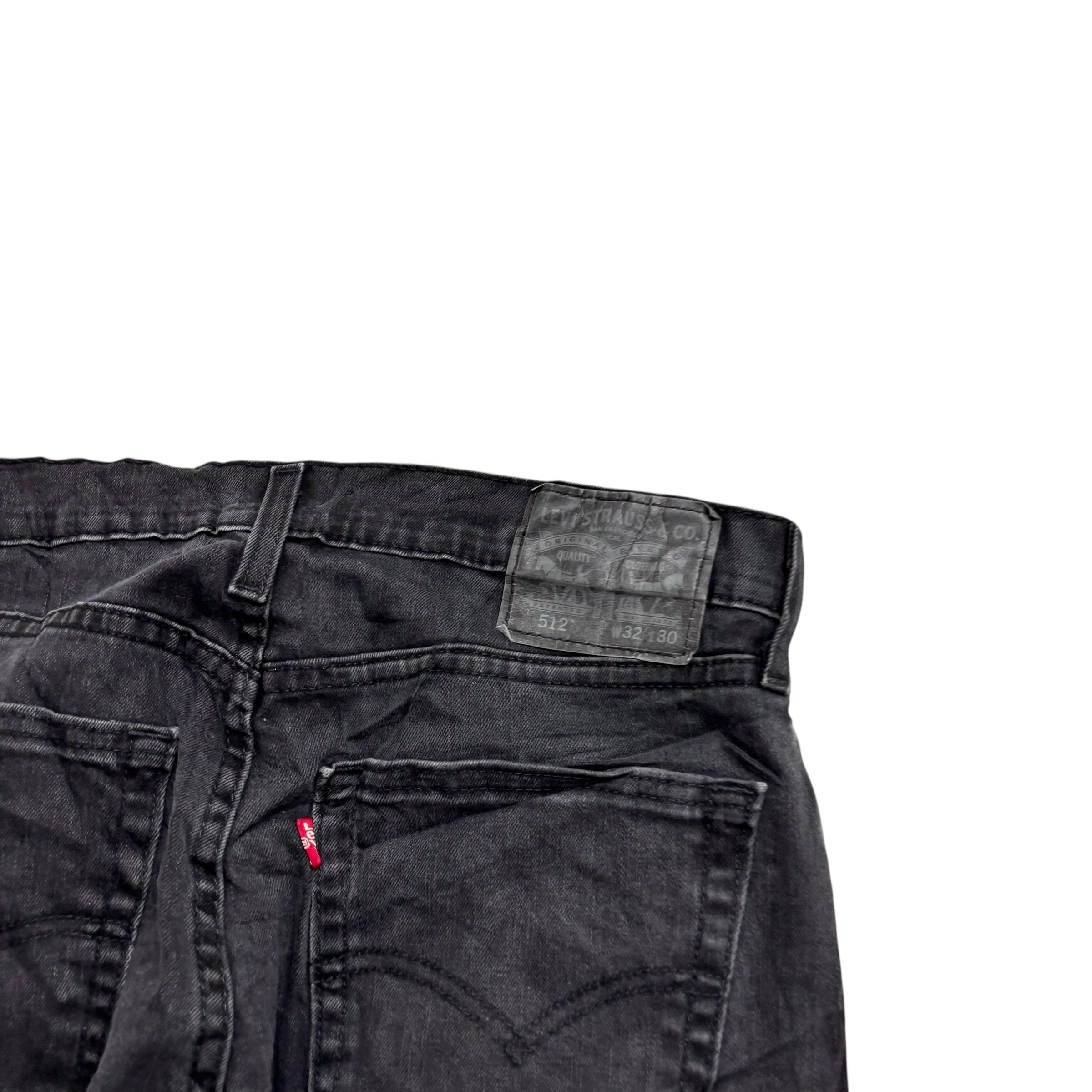 Levis 512 Jeans W32 L29 Mens Black Slim Tapered Fit Stretch Denim