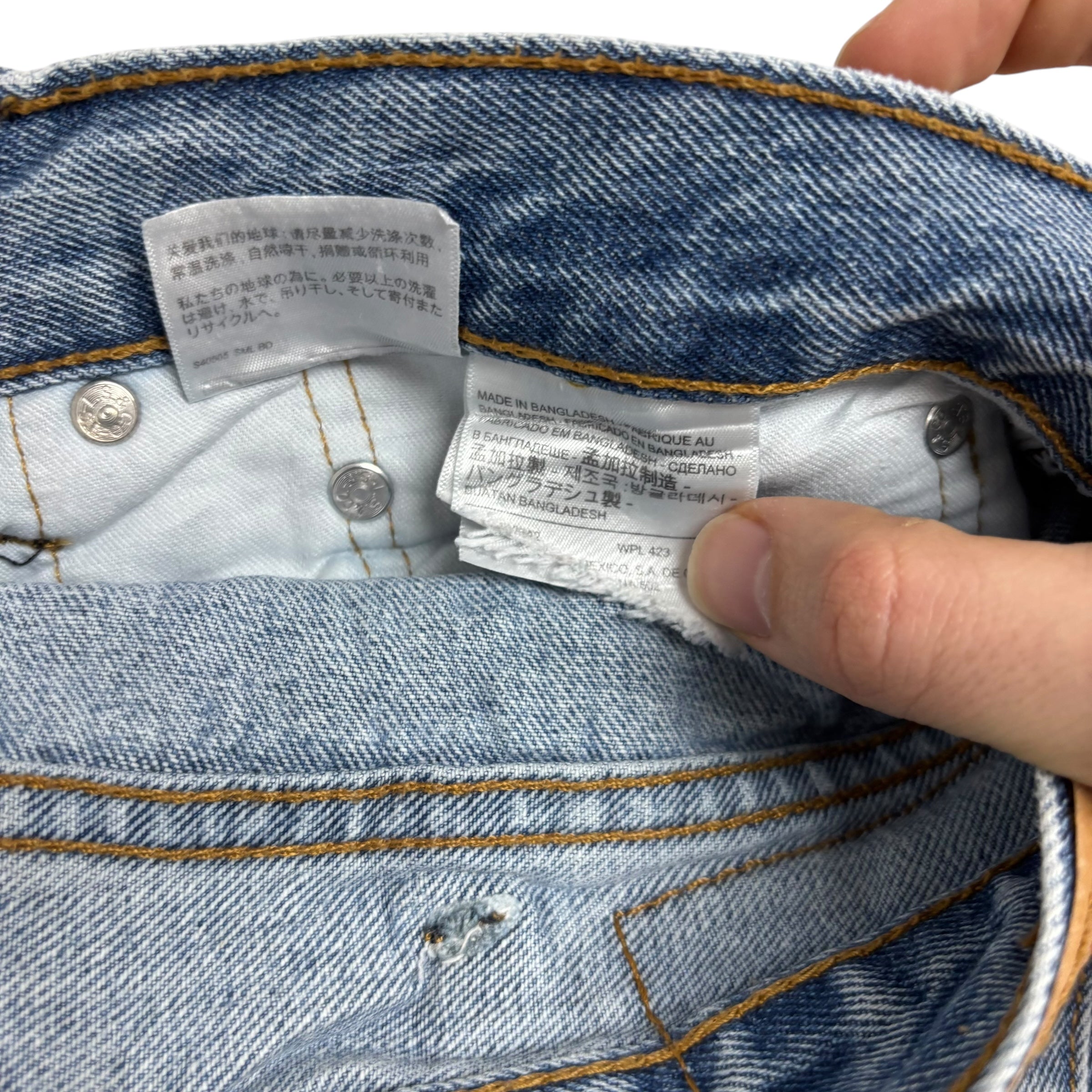 Levis 550 Jeans W38 L32 Mens Light Blue Baggy Relaxed Straight Fit Denim (E)