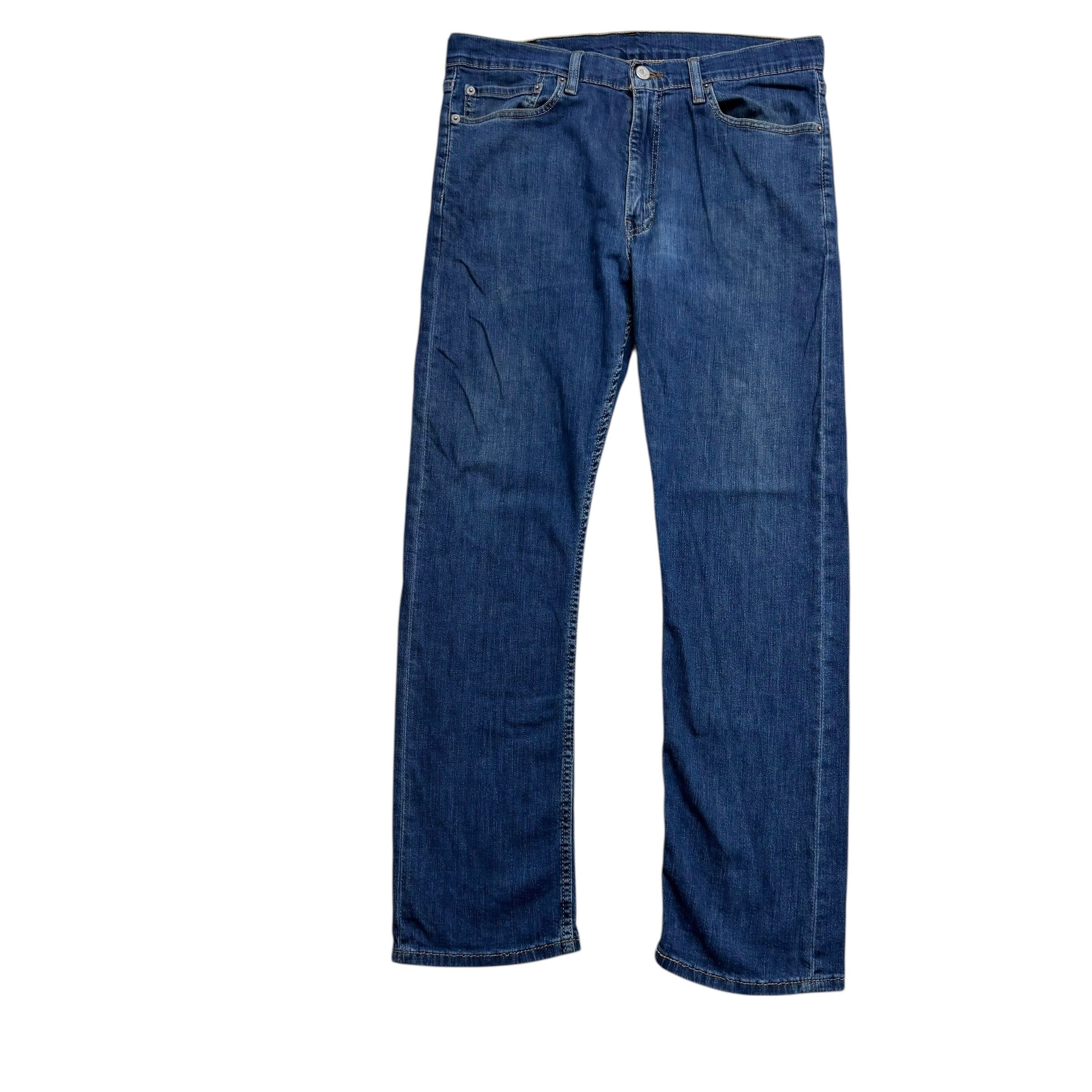 Levis 513 Jeans W34 L30 Mens Mid Blue Slim Straight Fit Stretch Denim