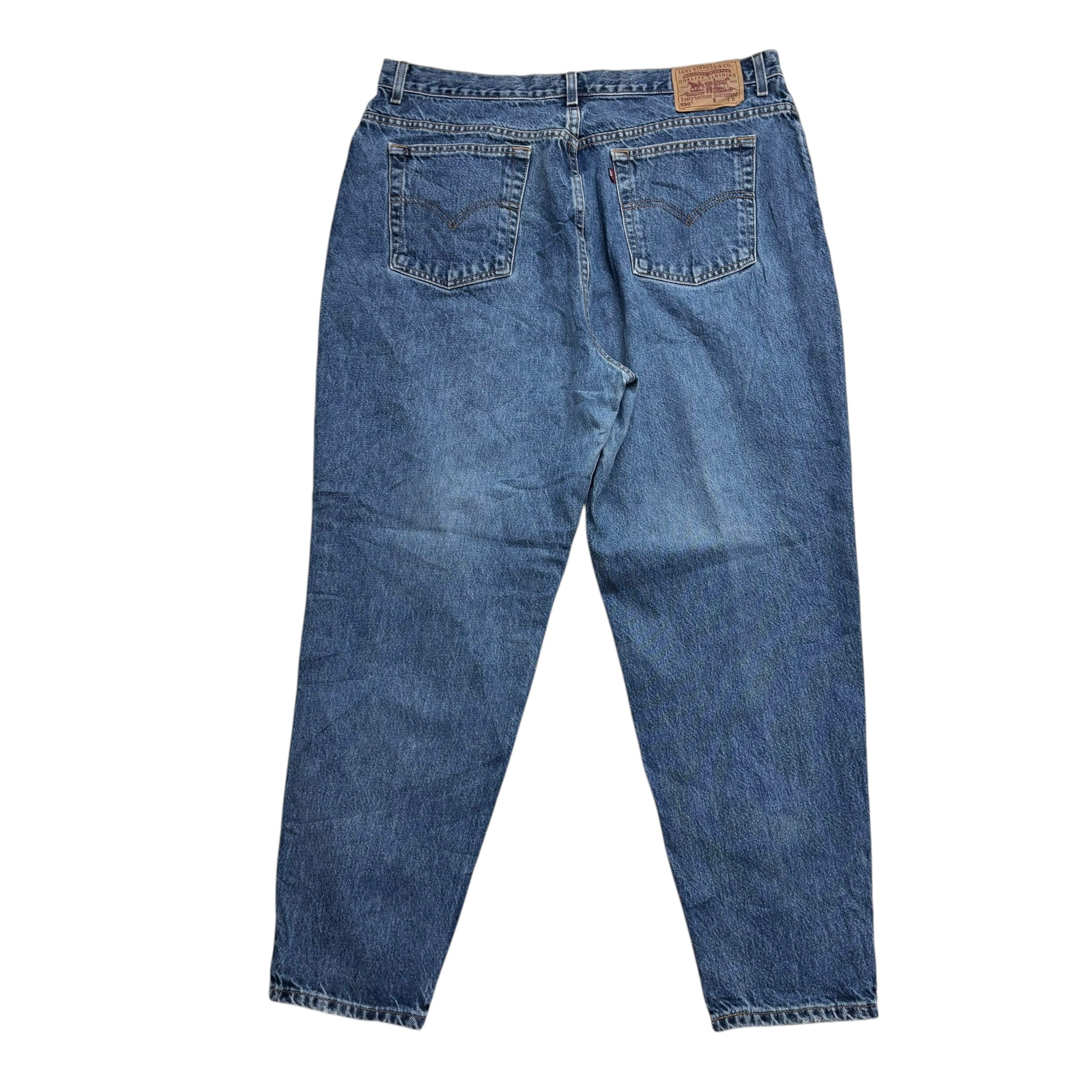 Levis 550 Jeans W38 L29 Womens Mid Blue Relaxed Tapered Fit Vintage (E)