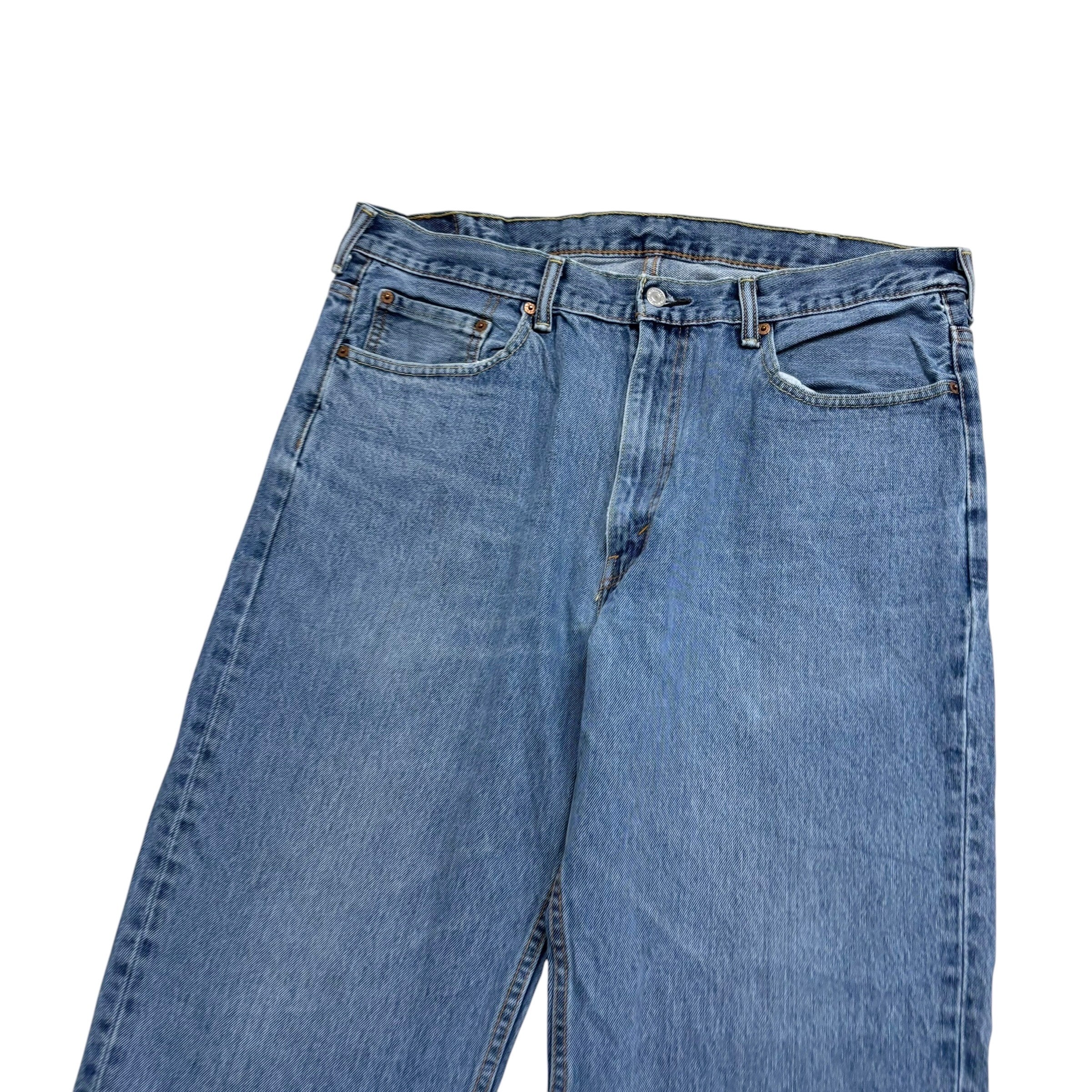 Levis 550 Jeans W38 L32 Mens Light Blue Relaxed Straight Fit Denim
