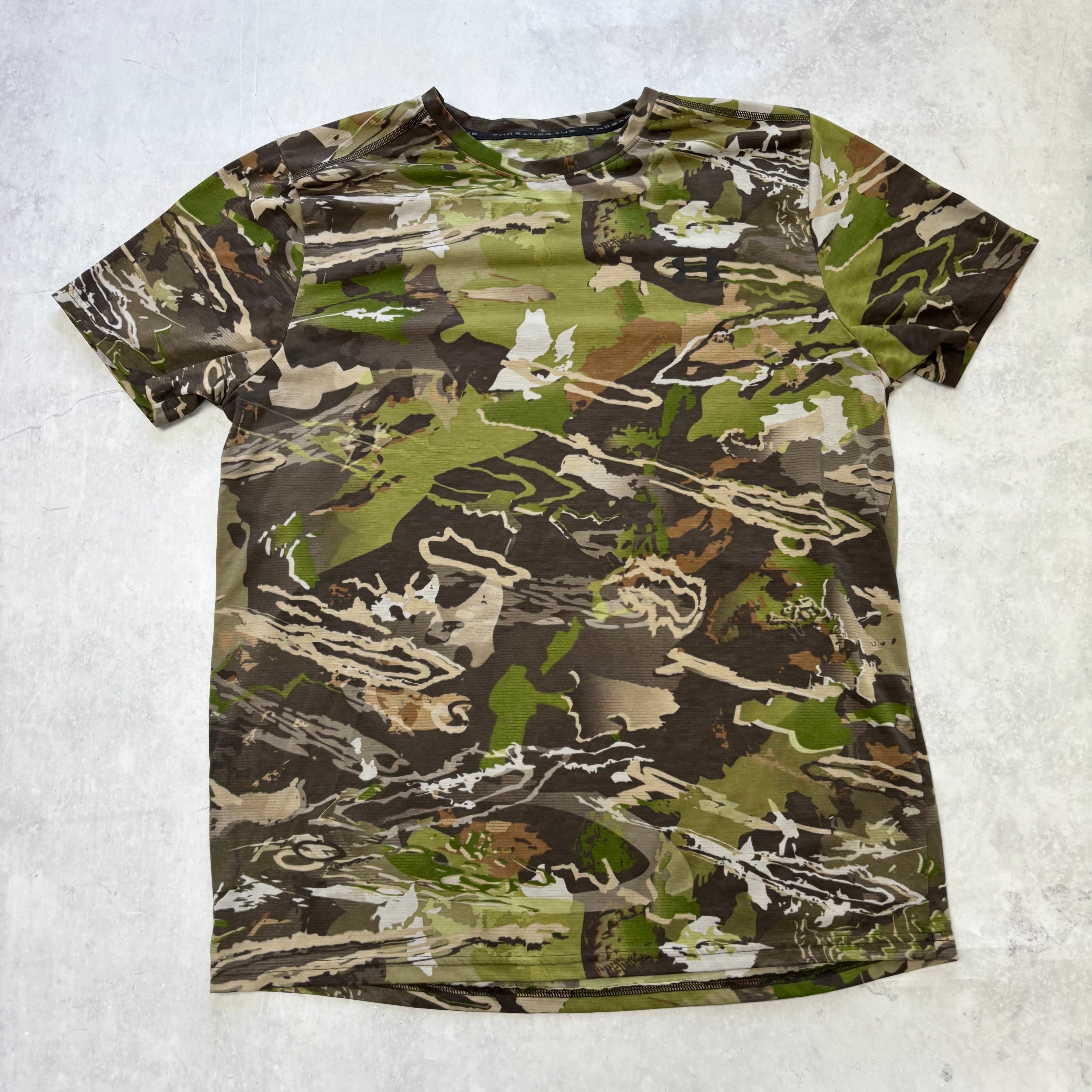 Under Armour T Shirt Mens XL Camo Sports Gym Running Camouflage (E)