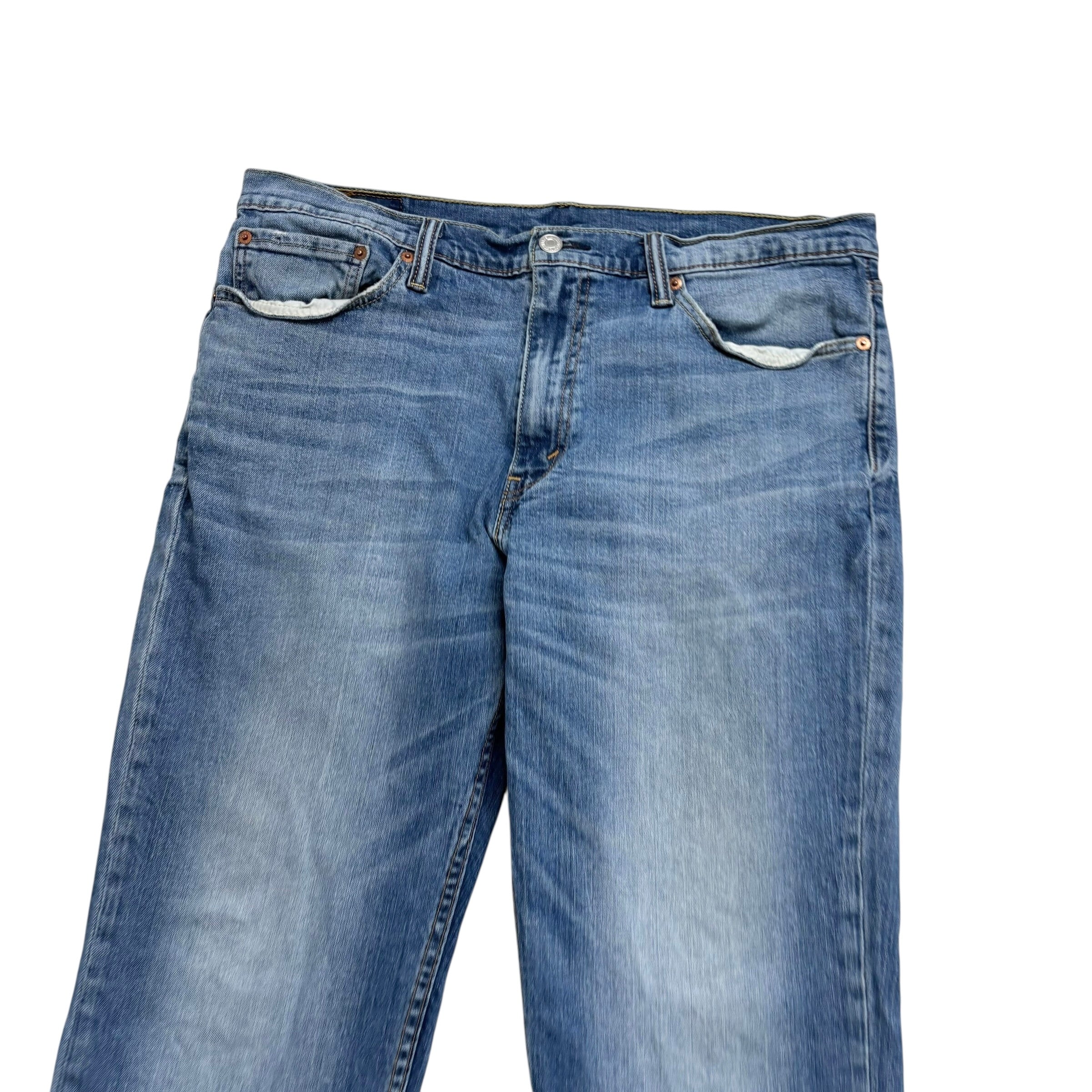 Levis 541 Jeans W36 L30 Mens Mid Blue Athletic Tapered Fit Stretch Denim