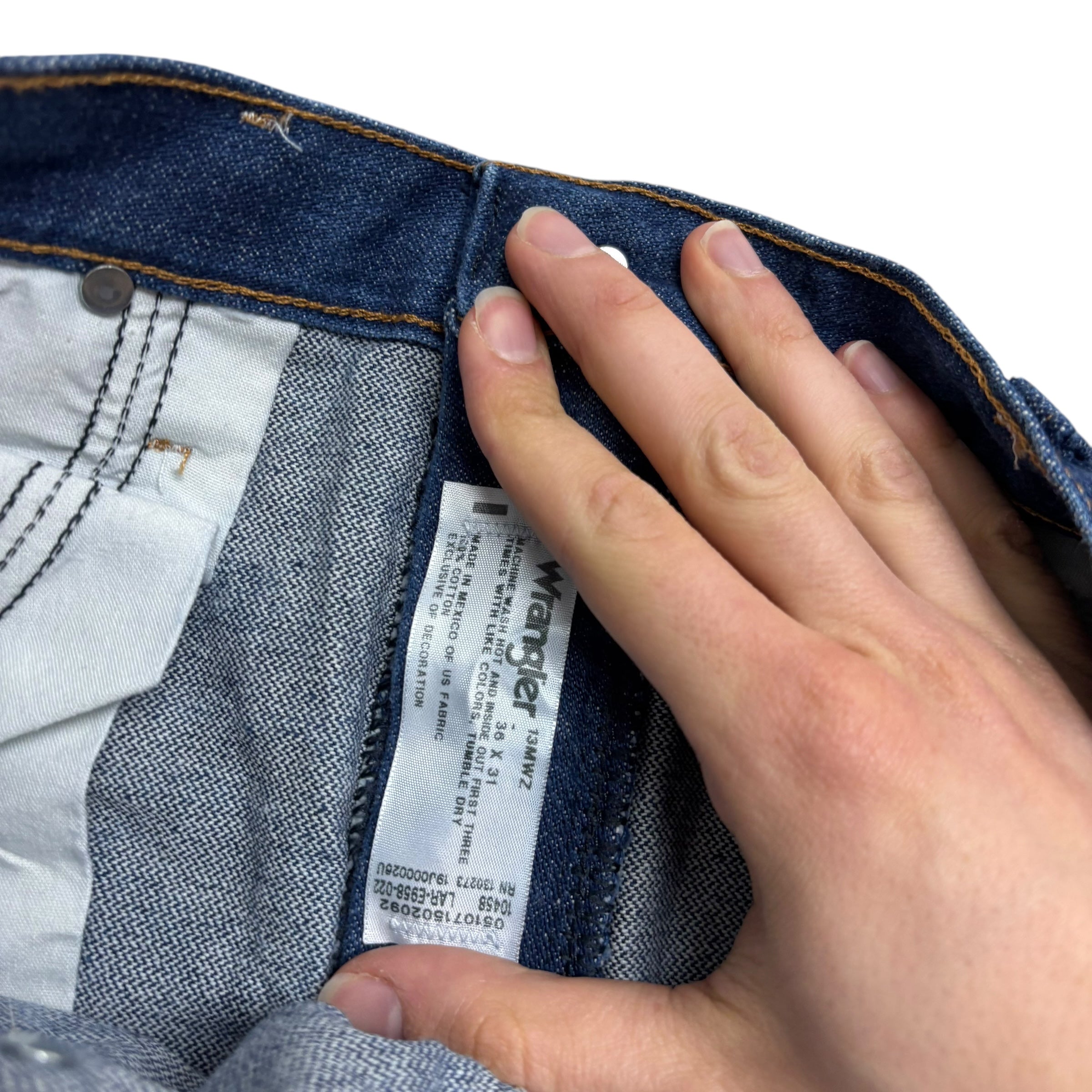 Wrangler Jeans Cowboy Cut W36 L31 Mens Dark Blue 13MWZ Original Fit Denim (E)