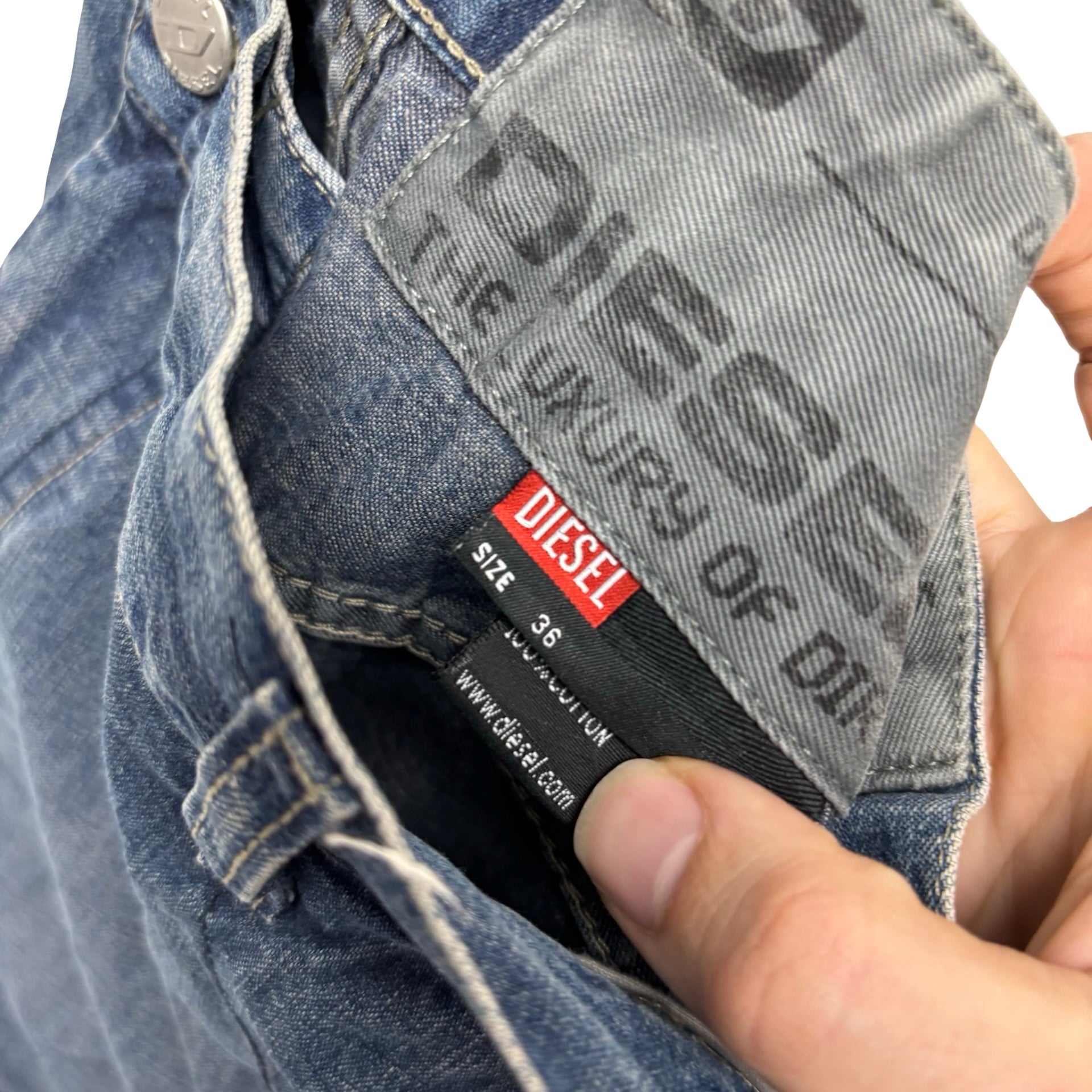 Diesel Baggy Jeans W36 L34 Mens Mid Blue Relaxed Fit Vintage Y2K Denim (E)