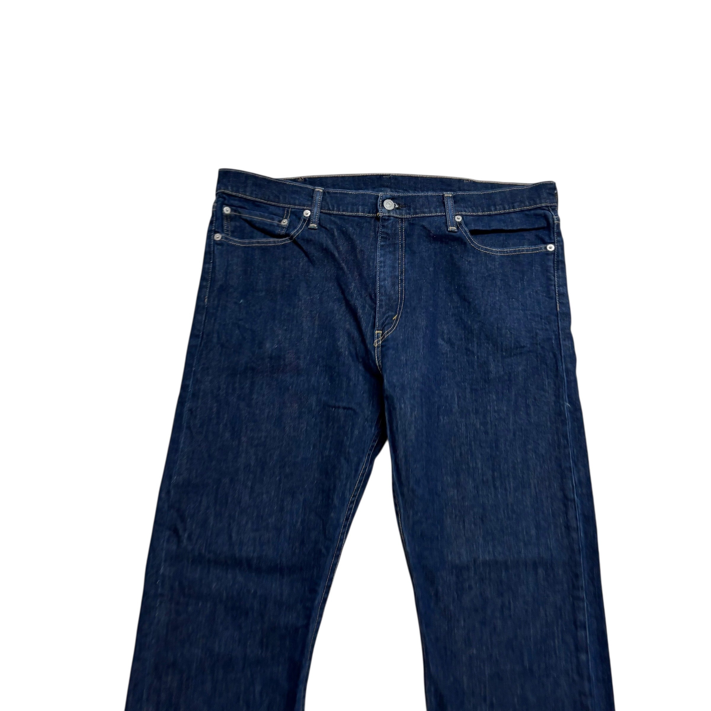 Levis 513 Jeans W38 L32 Mens Dark Blue Slim Straight Fit Stretch Denim (E)