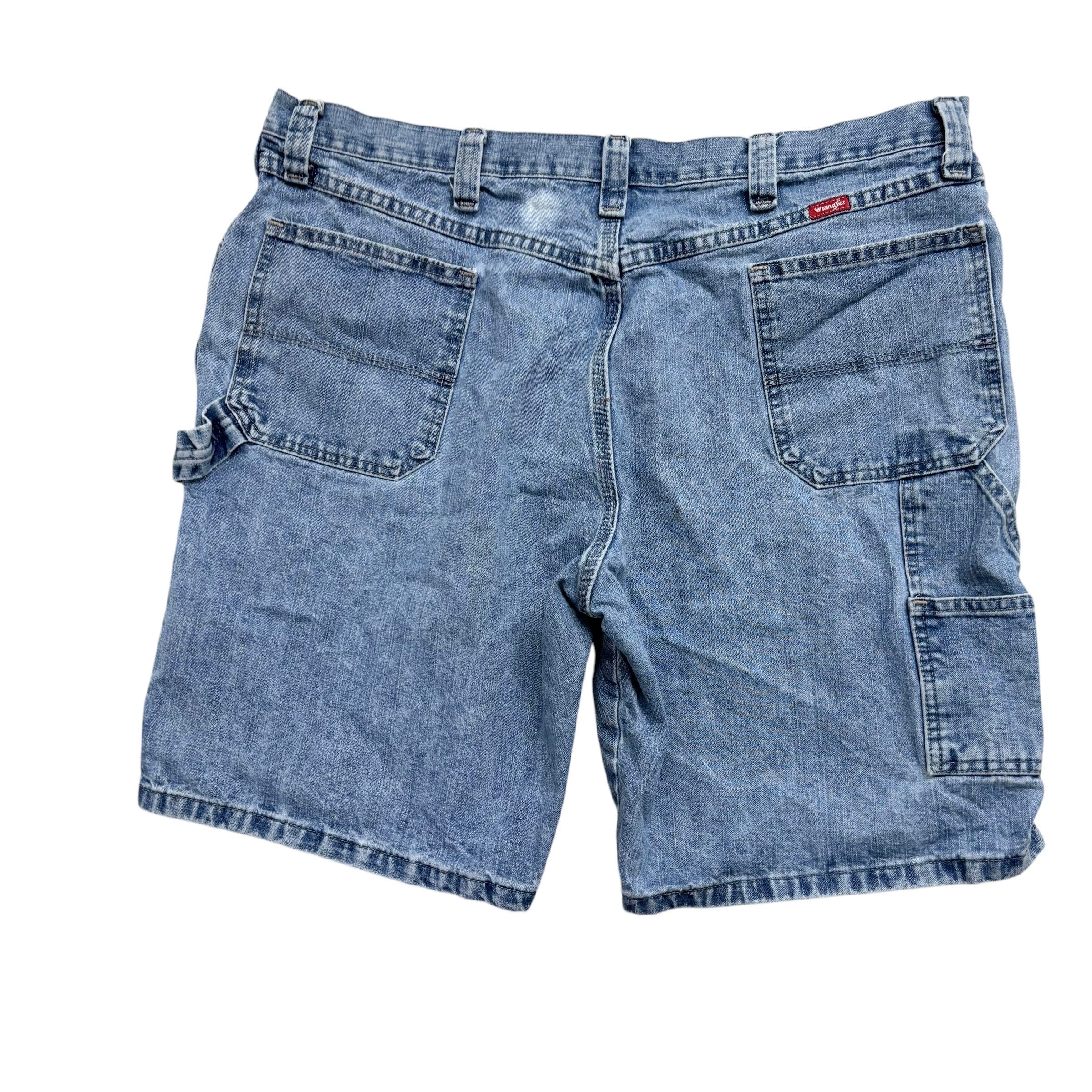 Wrangler Baggy Jorts W40 Mens Light Blue Denim Shorts Relaxed Fit Carpenter (F)