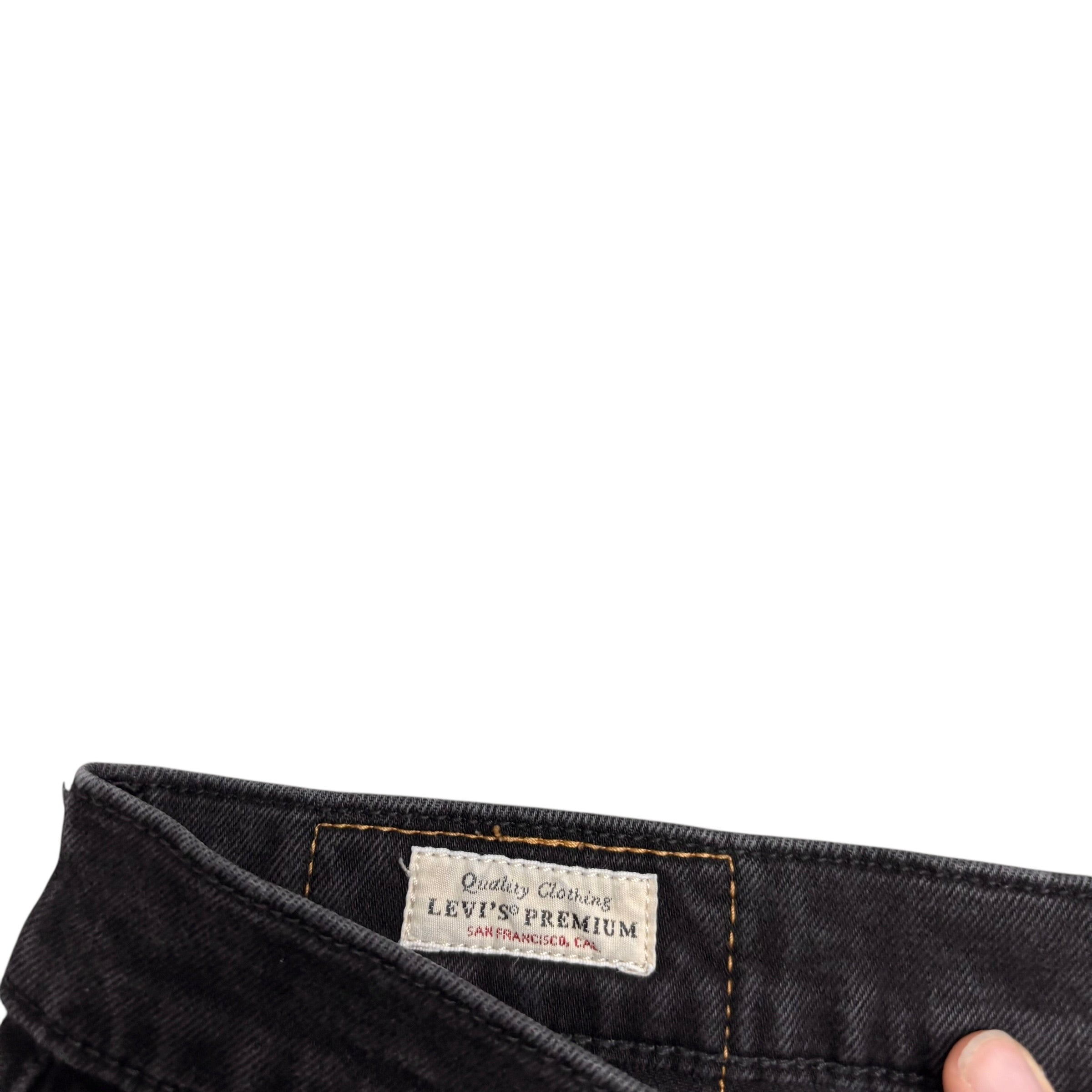 Levis 514 Jeans W34 L31 Mens Black Regular Straight Stretch Premium Denim (E)