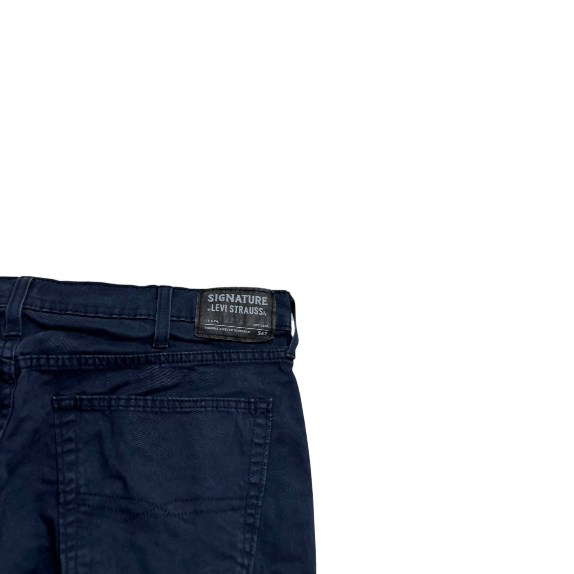 Levis Signature Trousers W38 L31 Mens Navy Blue Athletic Straight Stretch Pants