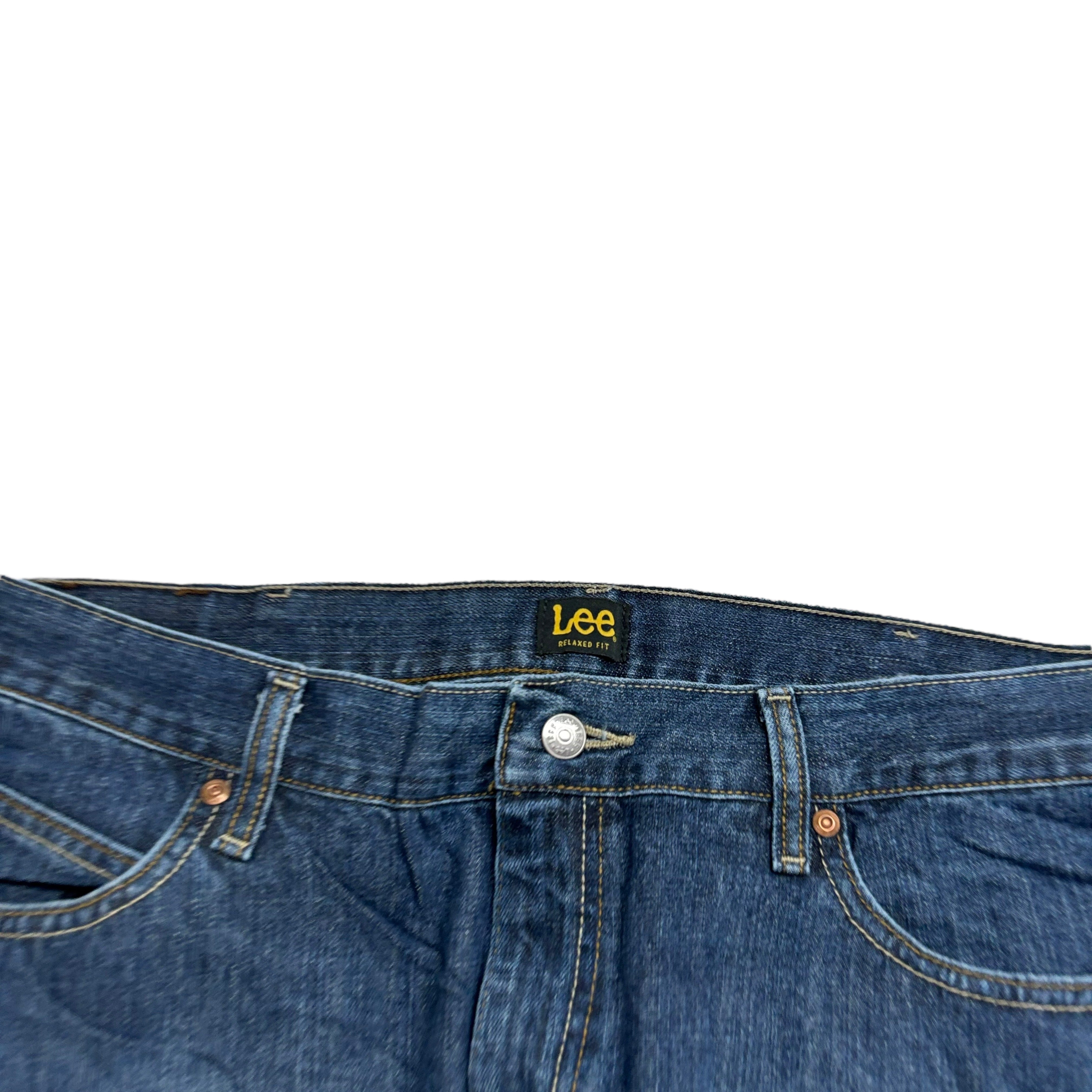 Lee Jeans W40 L29 Mens Dark Blue Relaxed Straight Fit Baggy Denim (E)