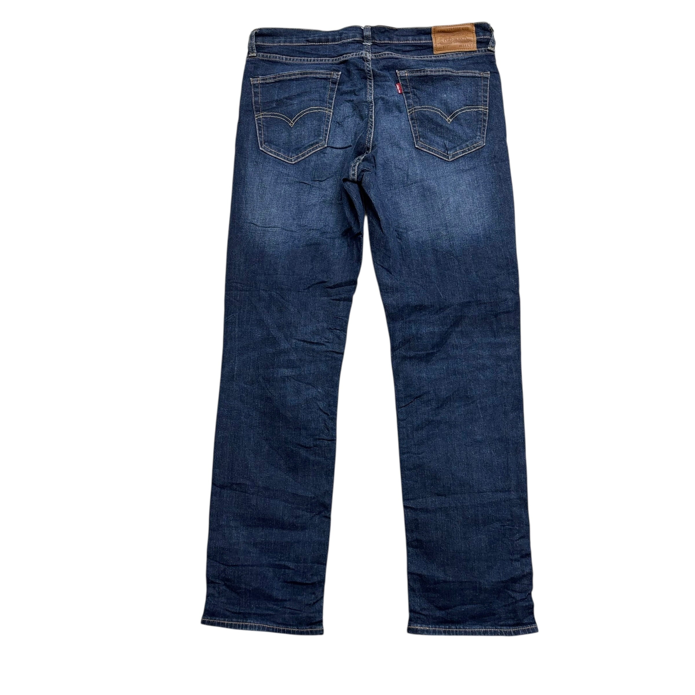 Levis 541 Jeans W34 L34 Mens Dark Blue Athletic Tapered Fit Stretch Denim (E)