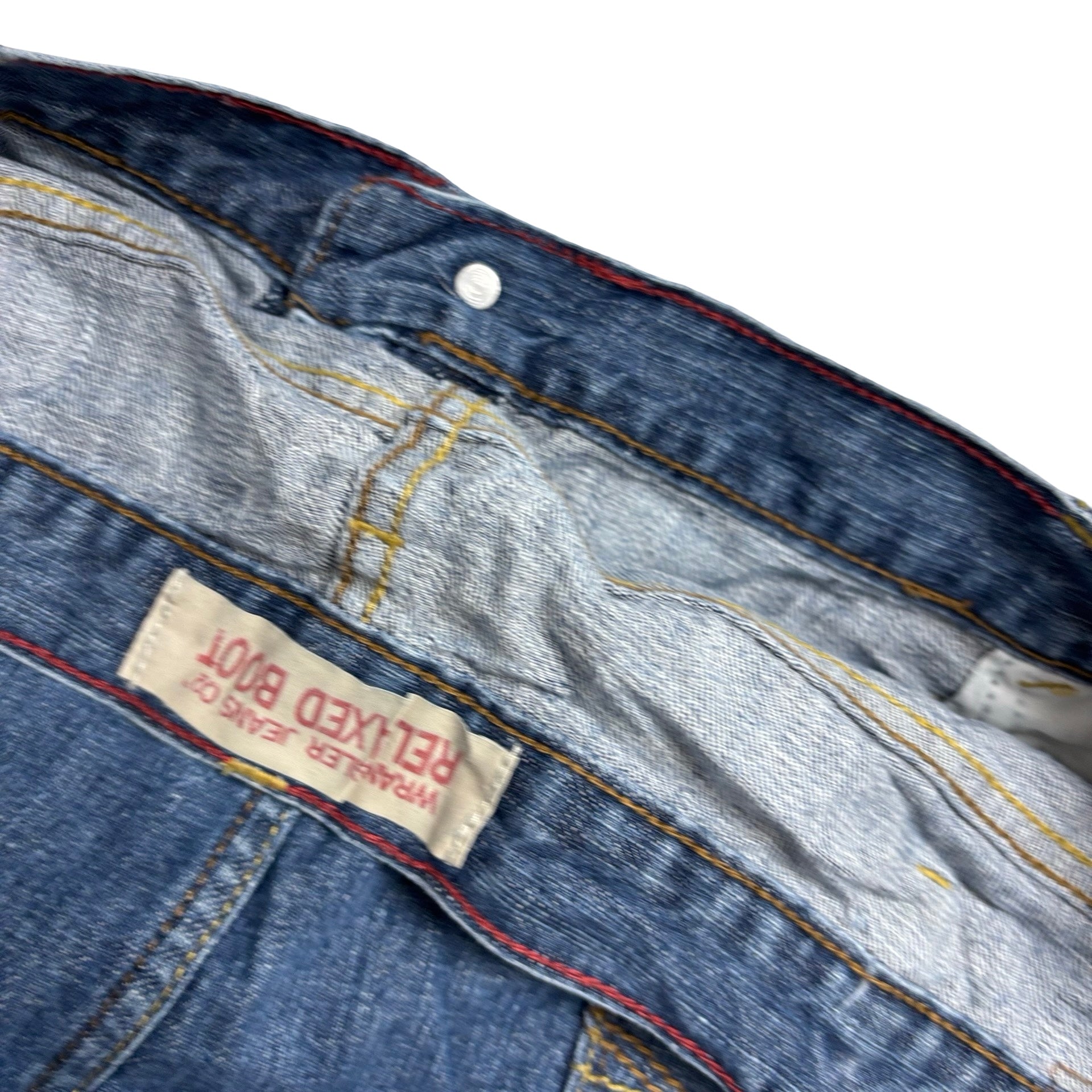 Wrangler Jeans W42 L32 Mens Mid Blue Relaxed Bootcut Fit Vintage Denim (E)