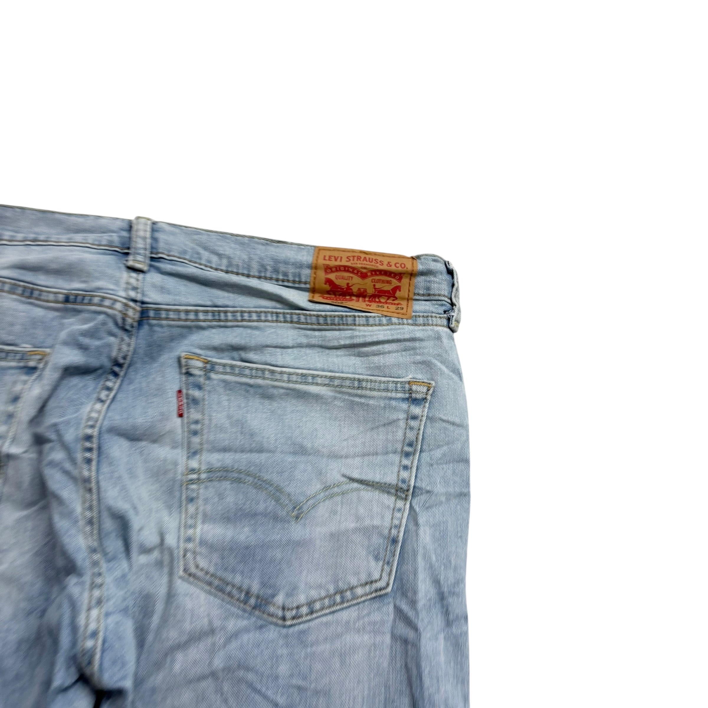Levis 502 Jeans W38 L29 Mens Light Blue Regular Tapered Fit Stretch Denim (E)