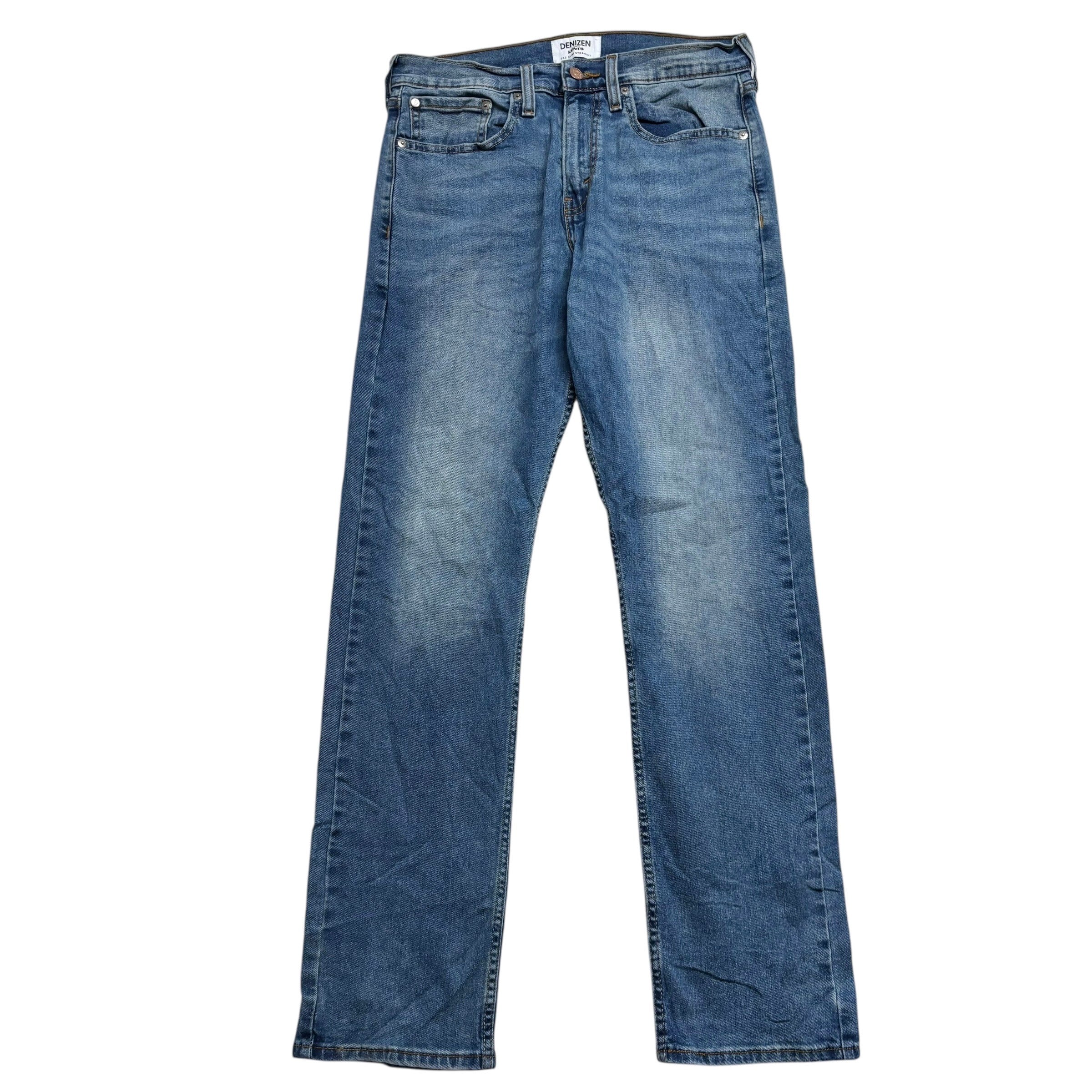 Levis Denizen Jeans W32 L32 Mens Mid Blue Slim Straight Fit Stretch (E)