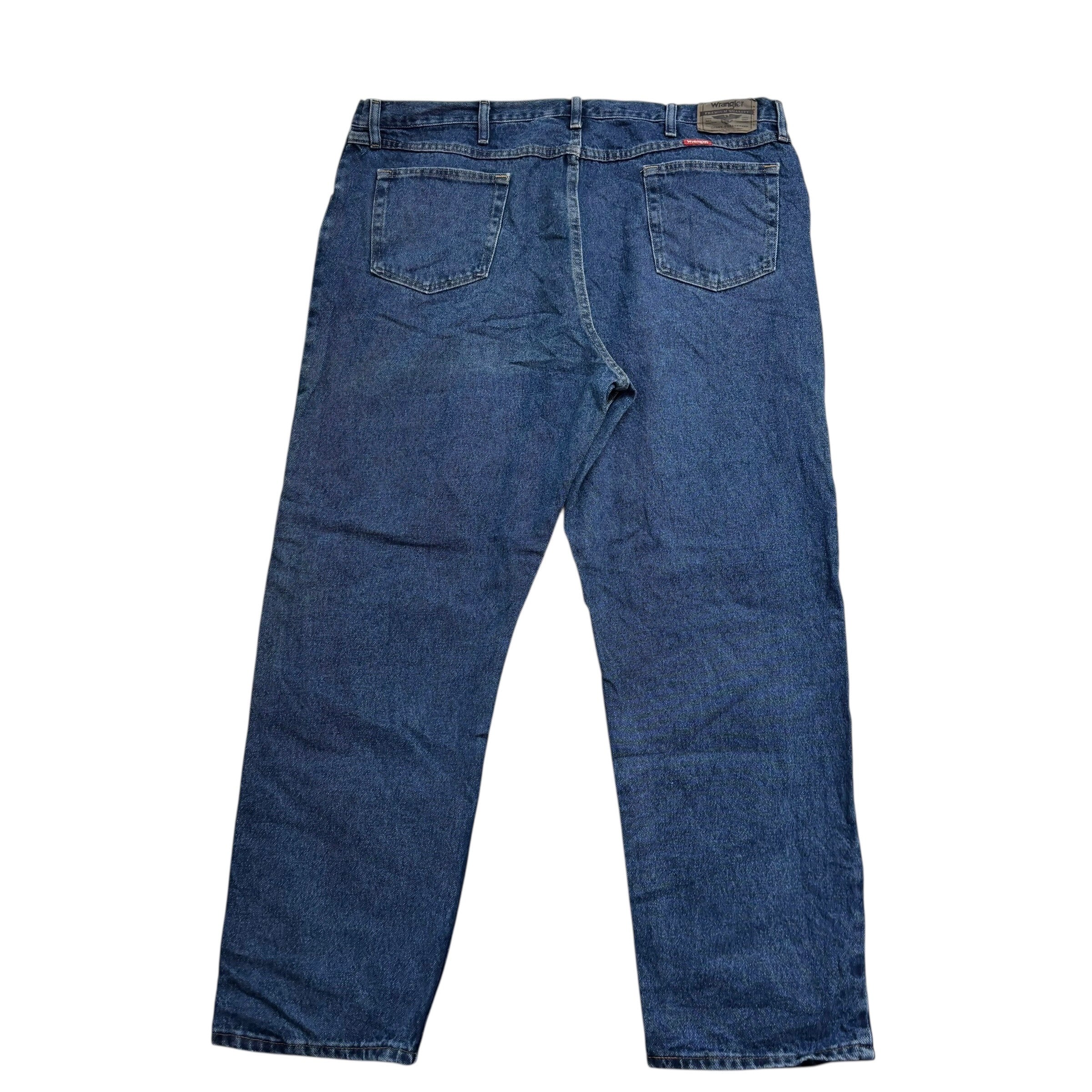 Wrangler Jeans W44 L32 Mens Mid Blue Relaxed Straight Fit Denim