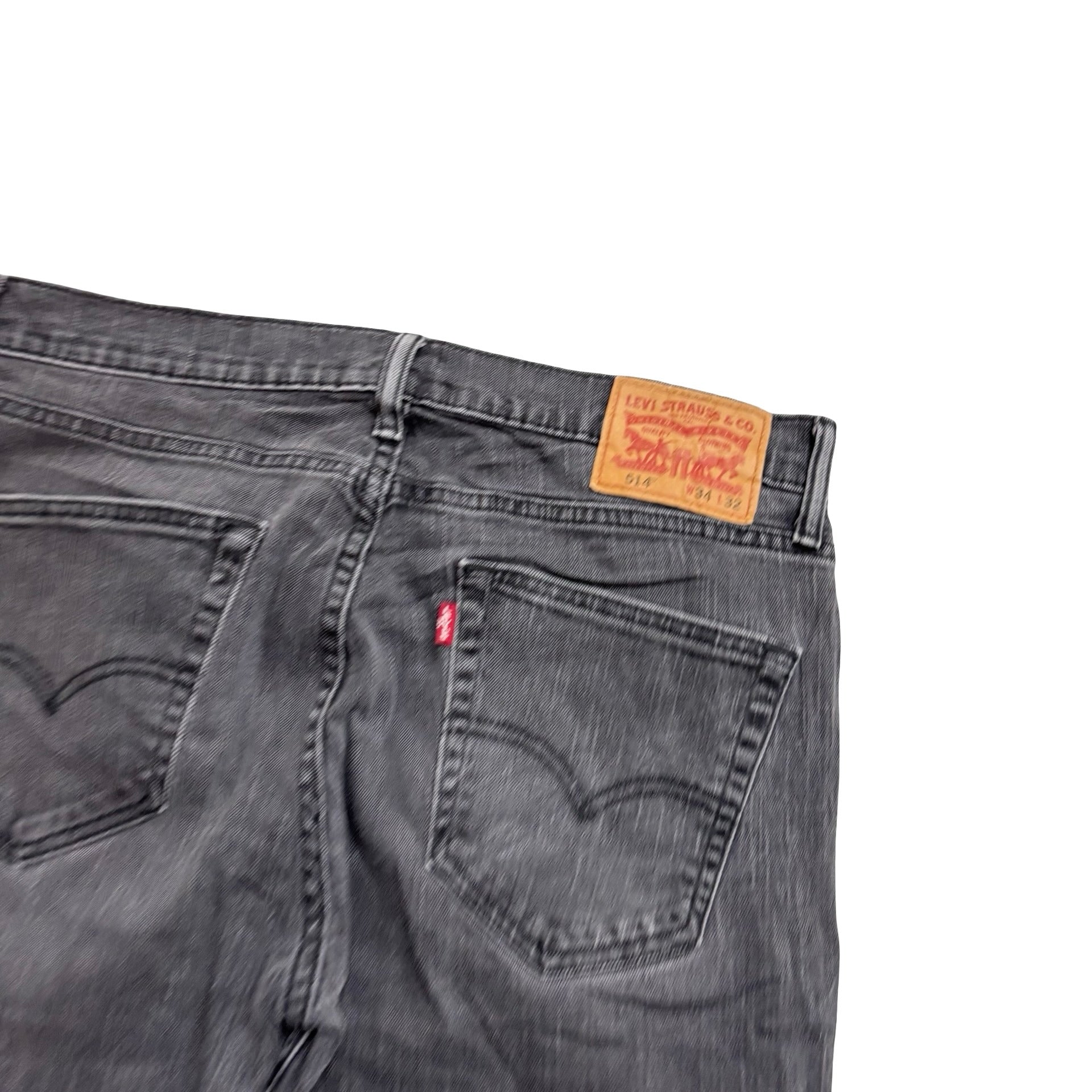 Levis 514 Jeans W34 L27 Mens Black Regular Straight Fit Stretch Denim