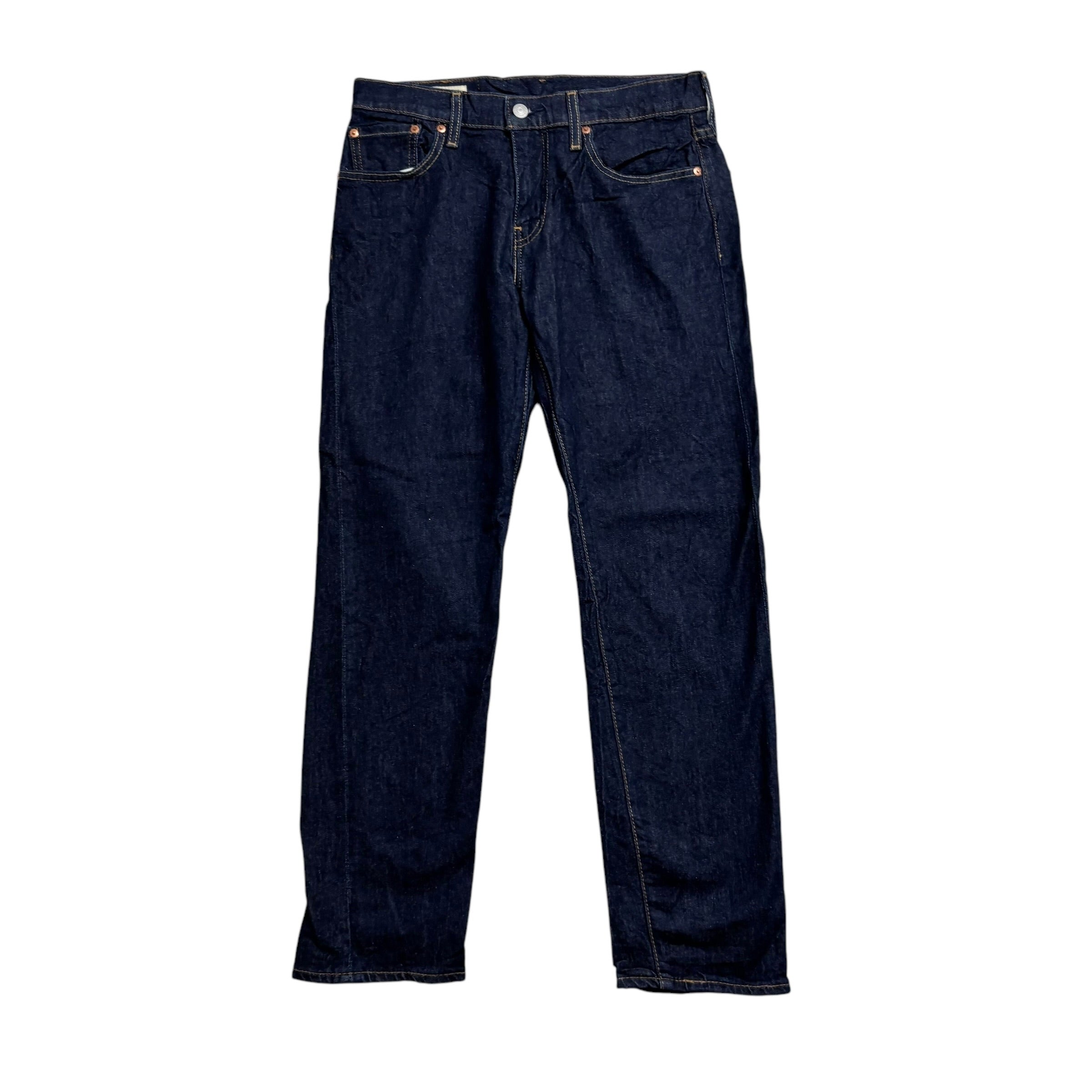 Levis 502 Jeans W29 L30 Mens Dark Blue Regular Tapered Stretch Premium Denim (E)