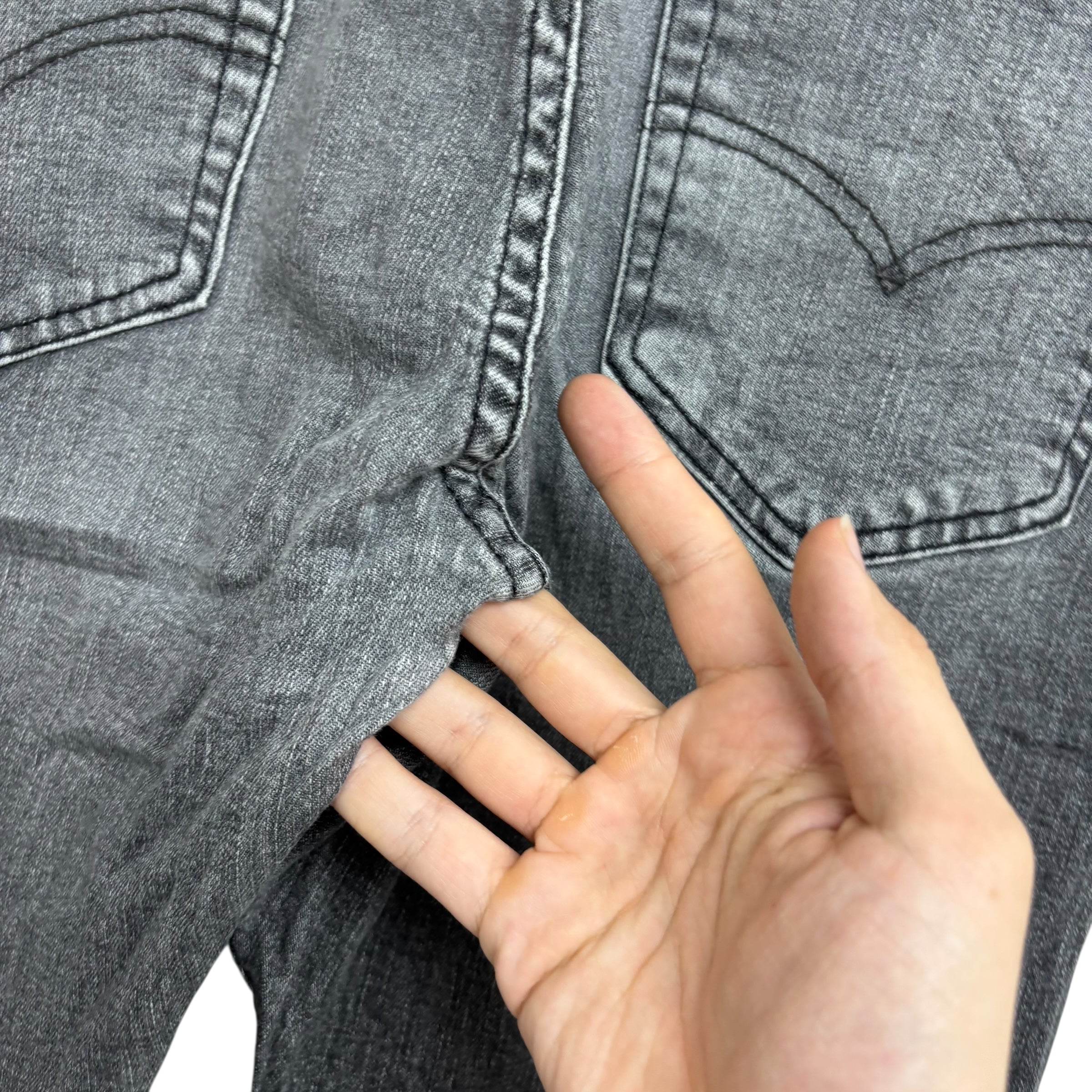 Levis 512 Jeans W34 L30 Mens Grey Slim Tapered Fit Stretch Denim