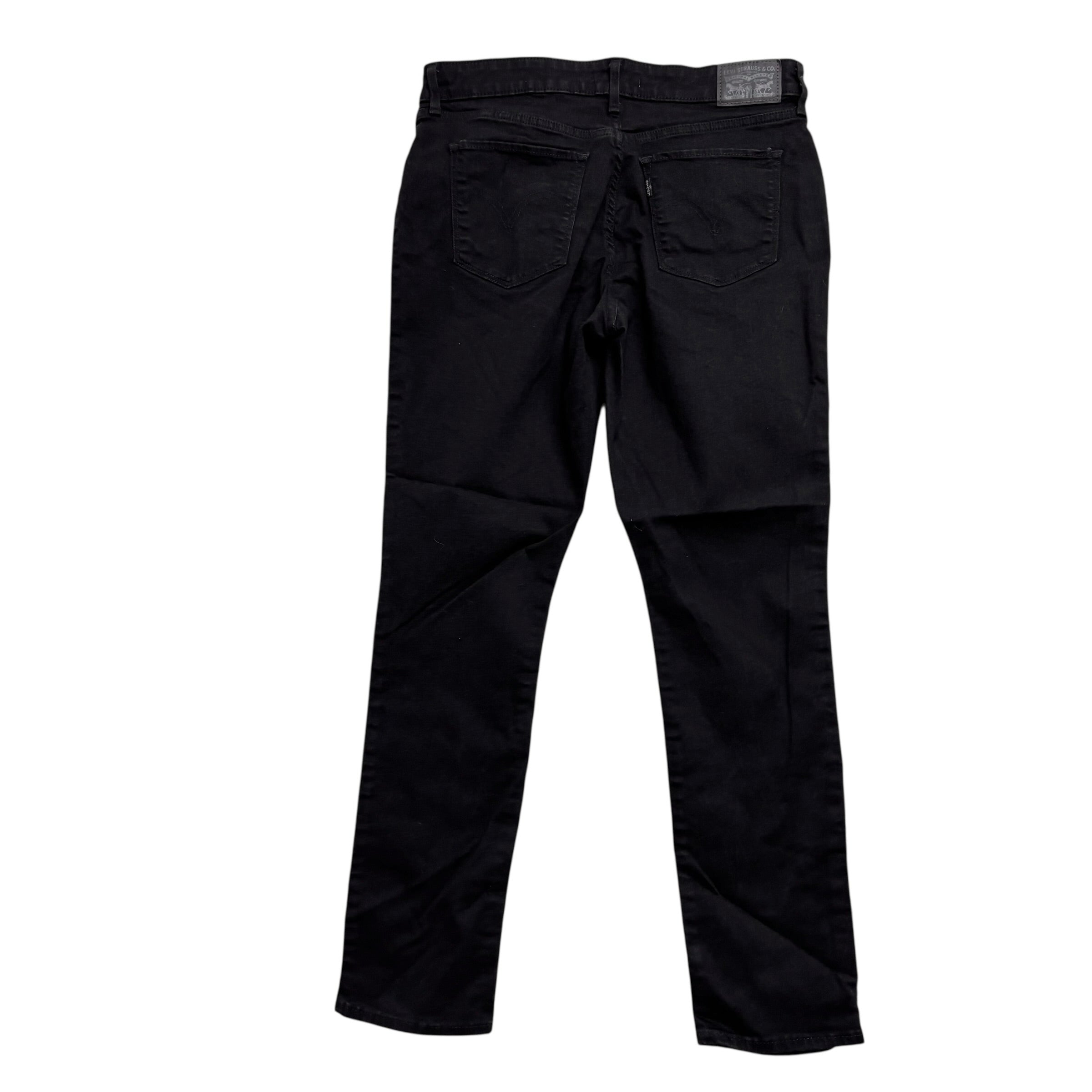 Levis Jeans W32 L30 Womens Mid Rise Skinny Fit Black Stretch Denim (E)