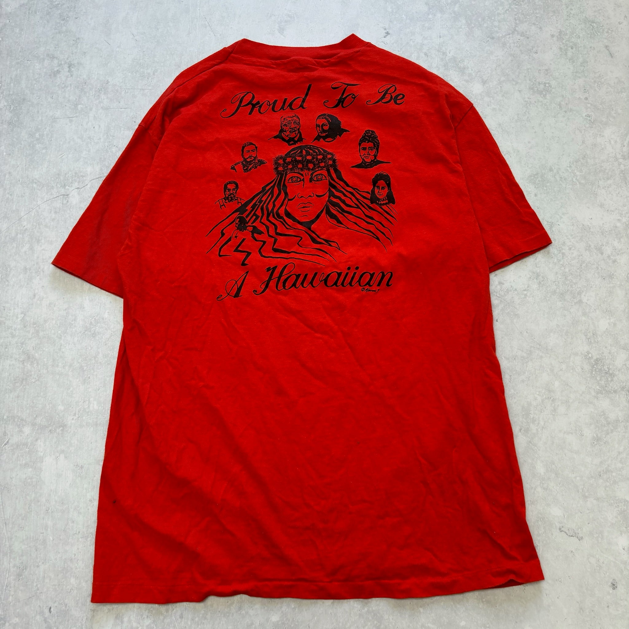 Vintage T Shirt Mens Large Orange Single Stitch Graphic Print 90s (E)