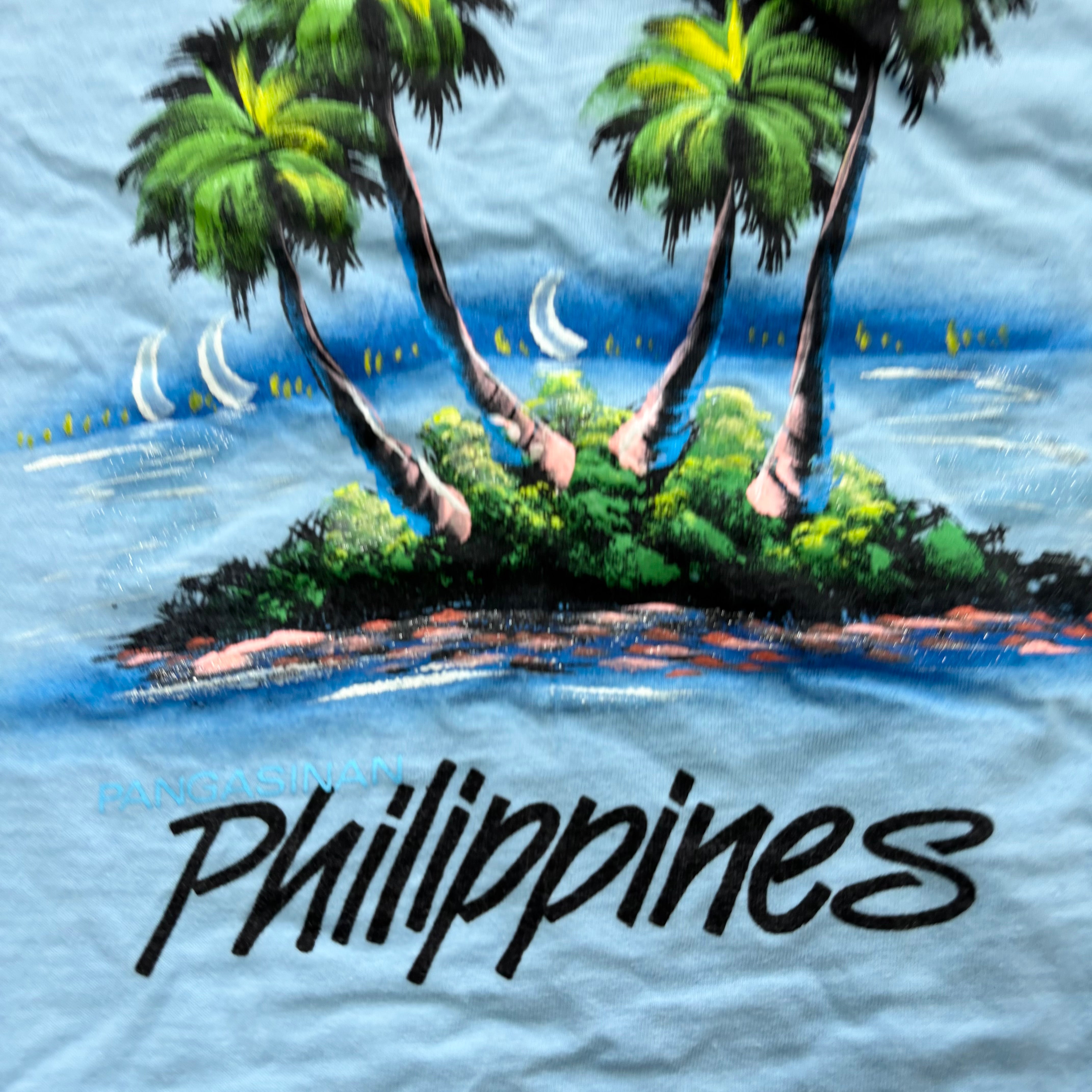 Vintage T Shirt Mens Small Blue Single Stitch Graphic Print 90s Tourist (E)