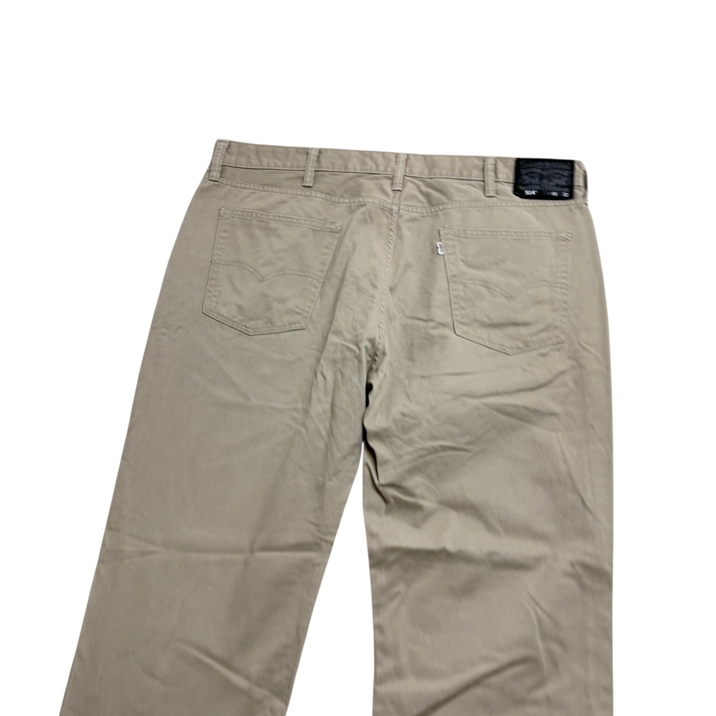 Levis 514 Trousers W40 L32 Mens Cream Regular Straight Fit Cotton Pants (E)