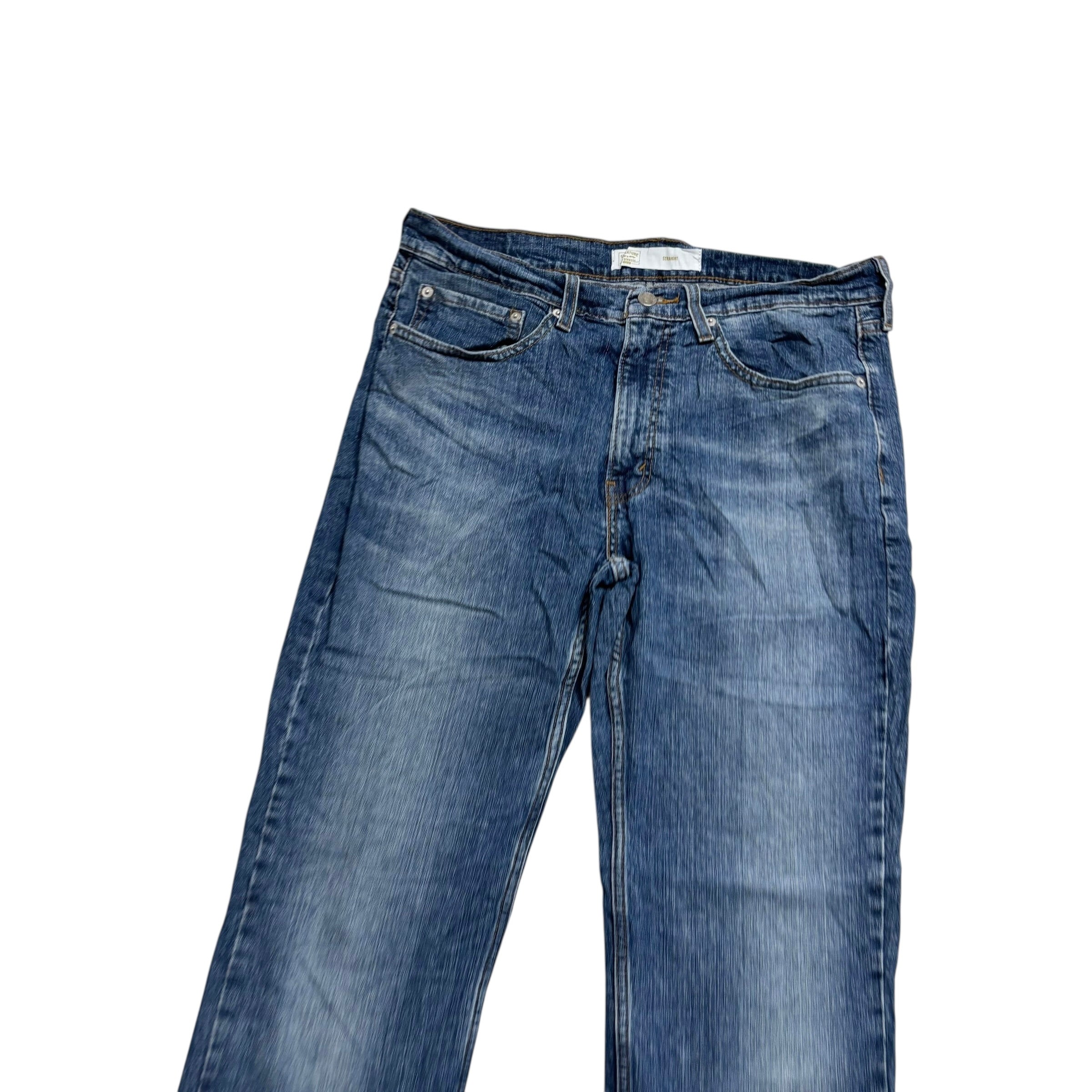 Levis Signature Jeans W34 L34 Mens Mid Blue Regular Straight Fit Stretch (E)