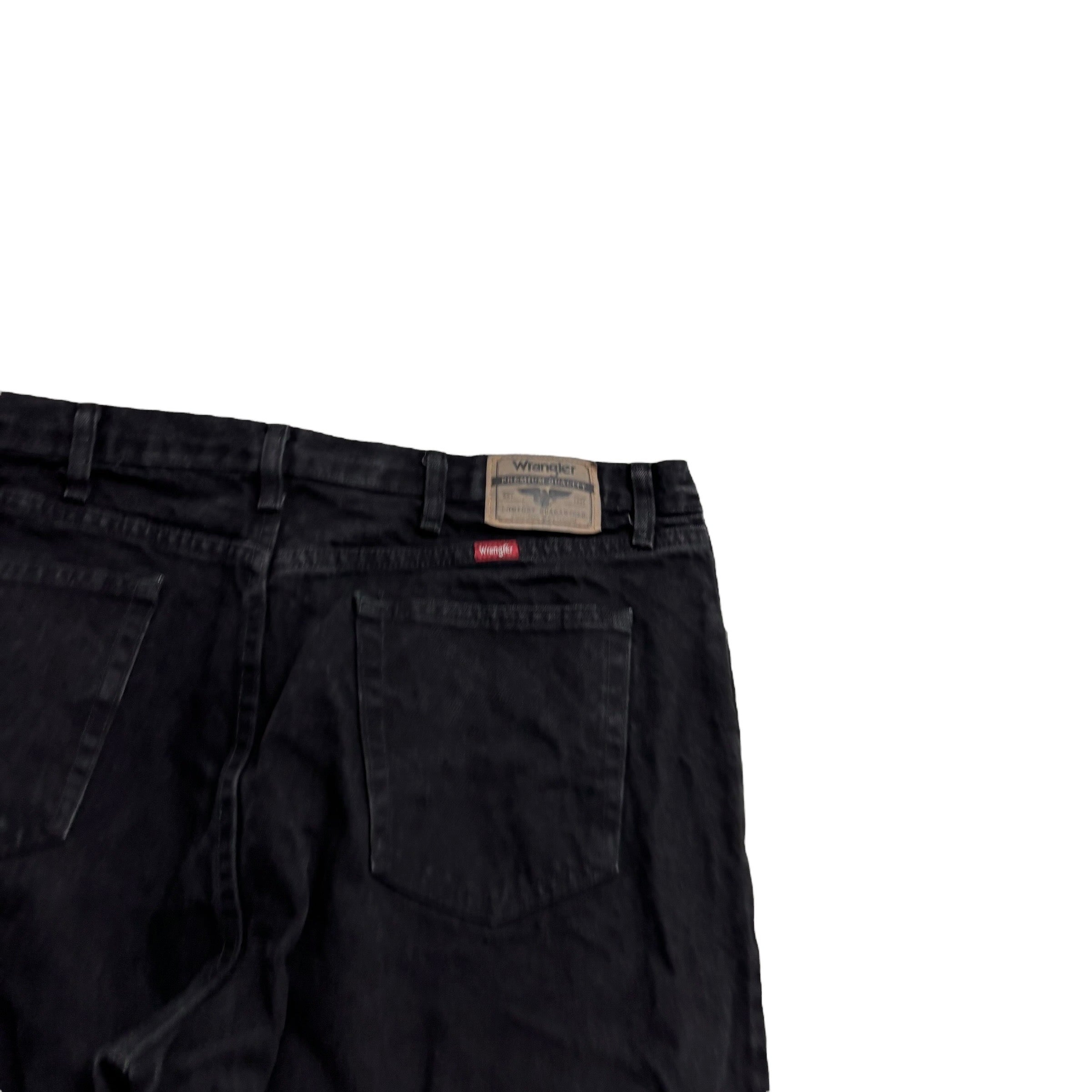 Wrangler Jeans W40 L32 Mens Black Regular Straight Fit Denim (E)