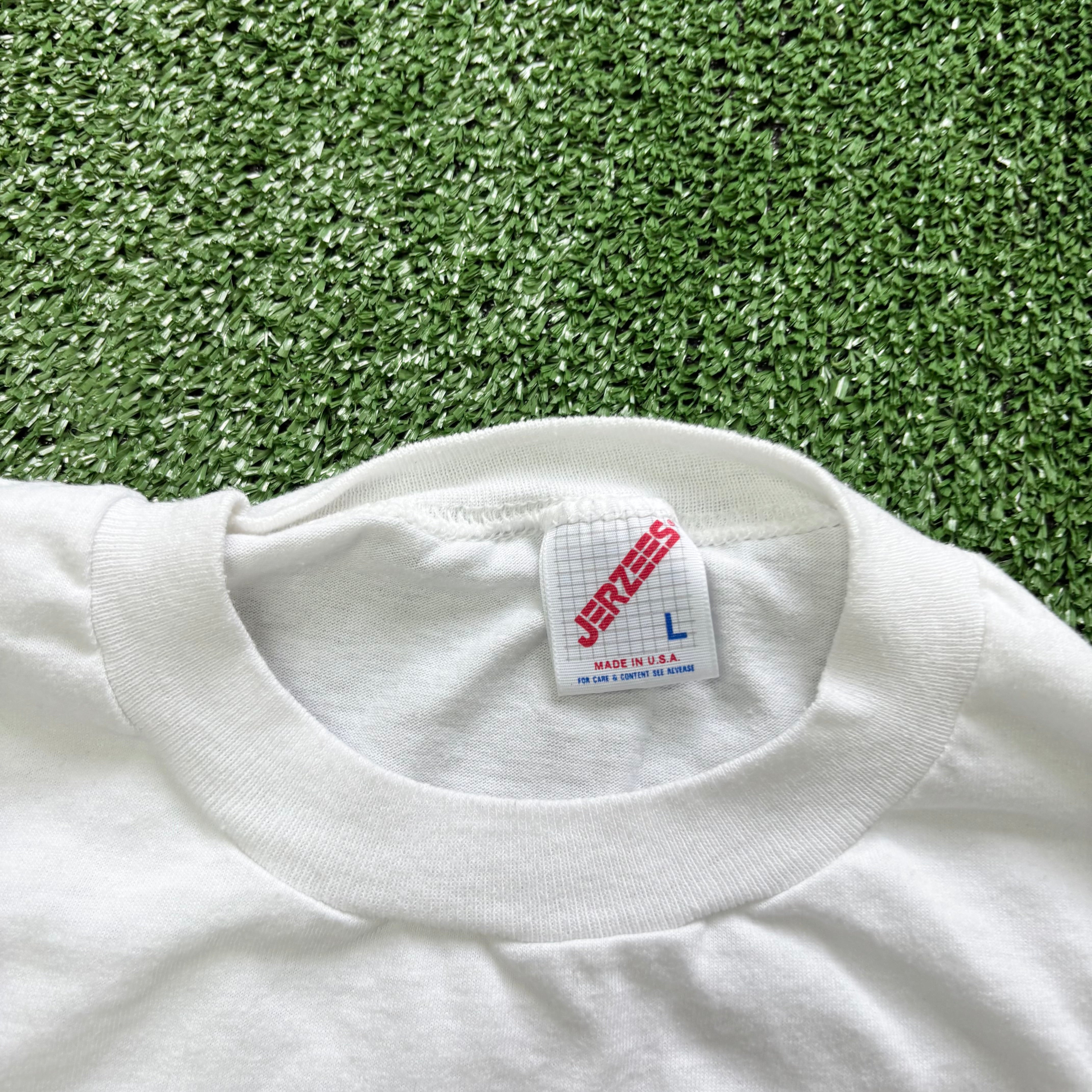 Vintage T Shirt Mens Large White Single Stitch Graphic Print 90s USA