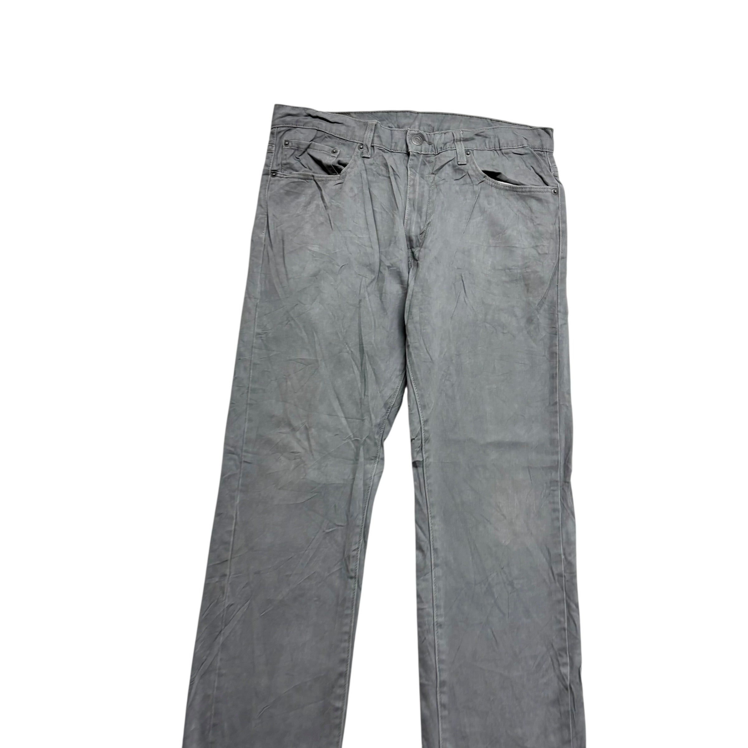 Levis 513 Jeans W34 L32 Mens Grey Slim Straight Fit Stretch Denim (E)