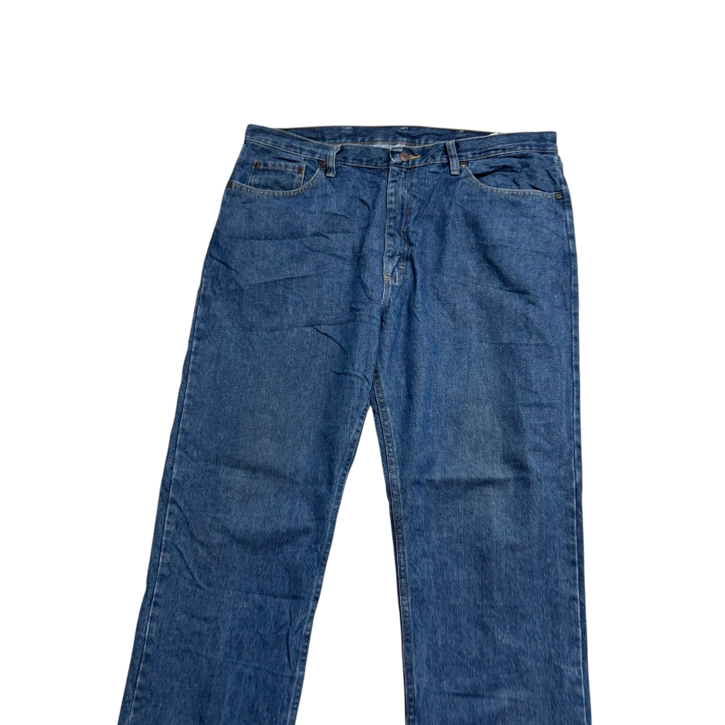 Wrangler Jeans W40 L32 Mens Mid Blue Regular Straight Fit Denim (E)