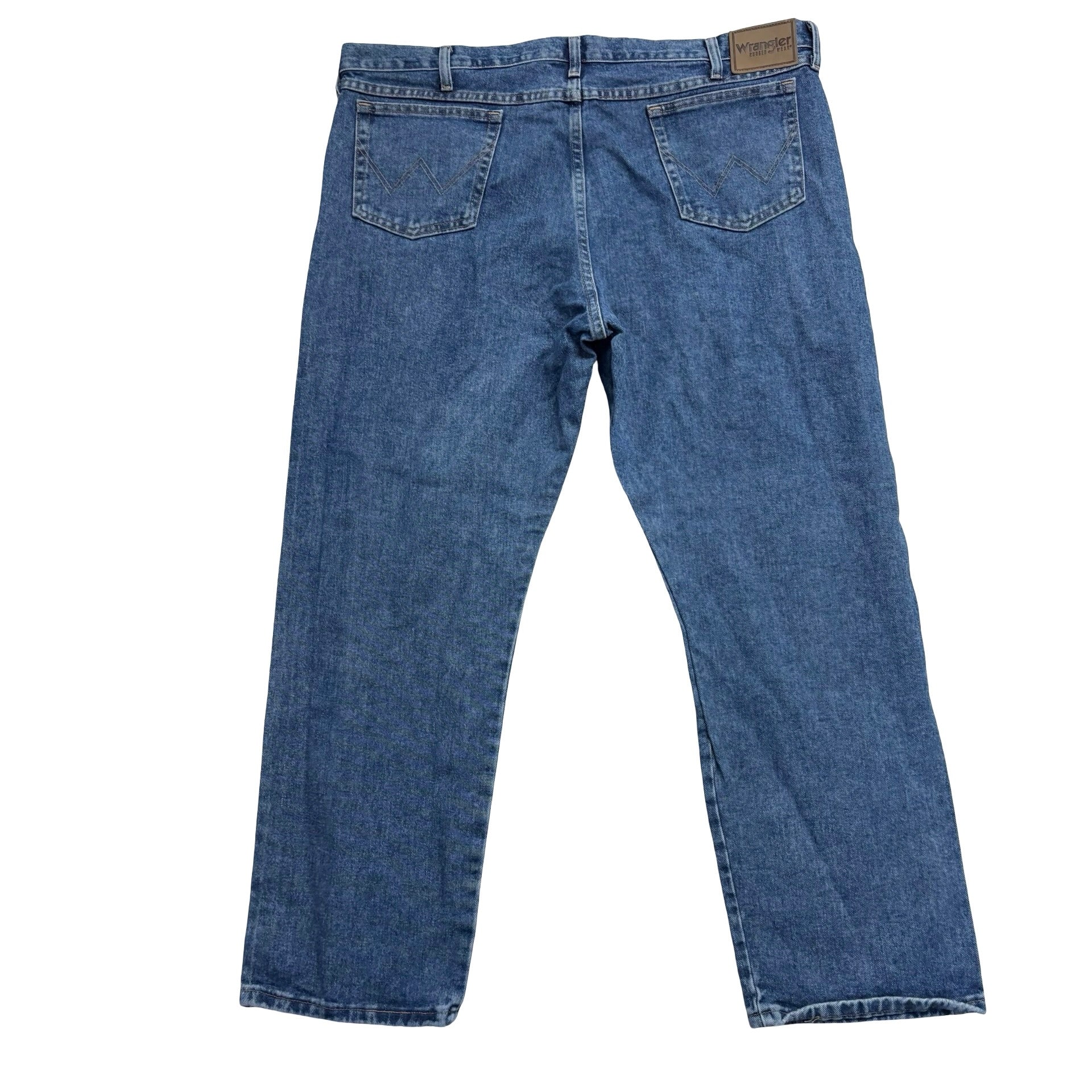 Wrangler Jeans W42 L30 Mens Mid Blue Relaxed Straight Fit Vintage Denim (E)