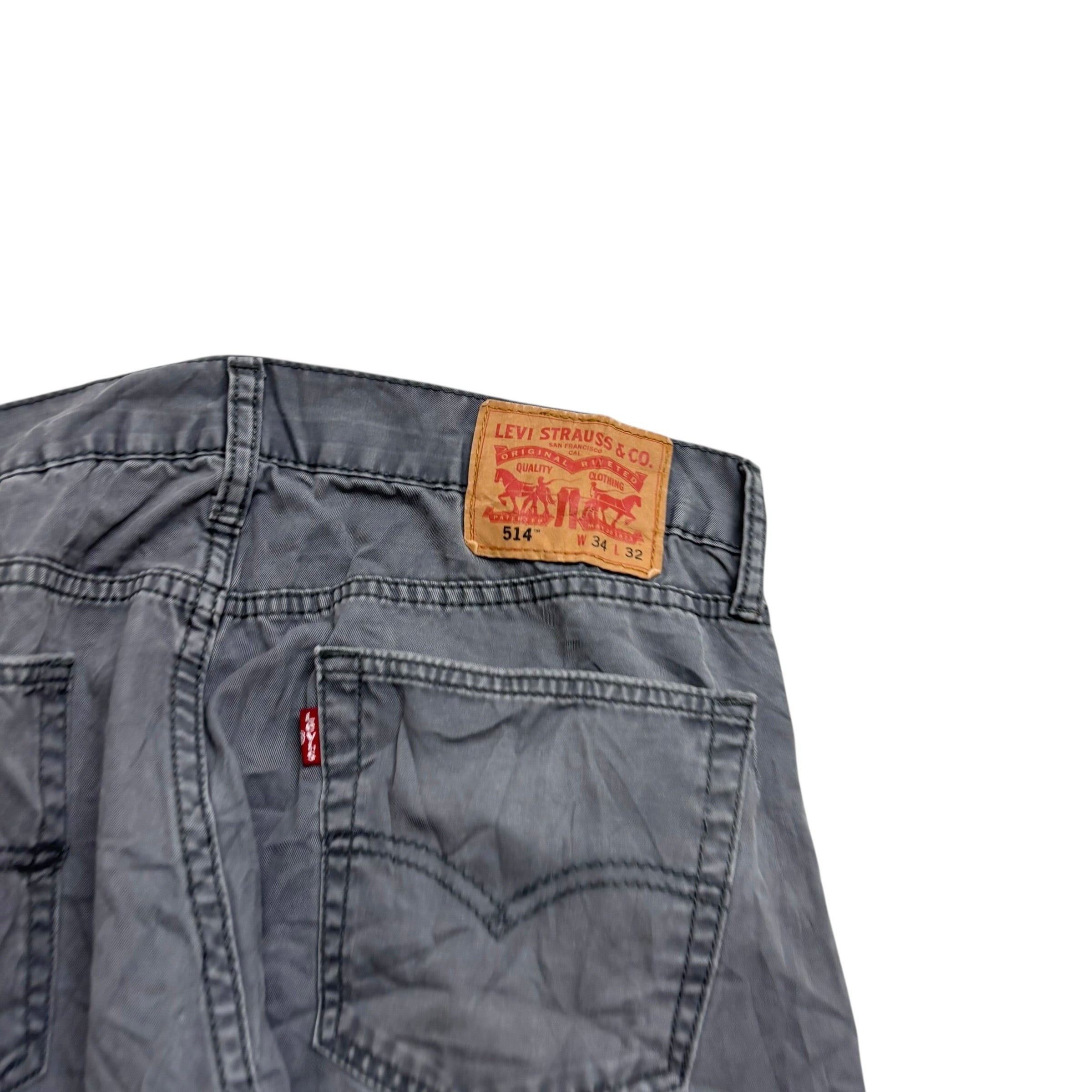 Levis 514 Trousers W32 L32 Mens Grey Regular Straight Fit Pants