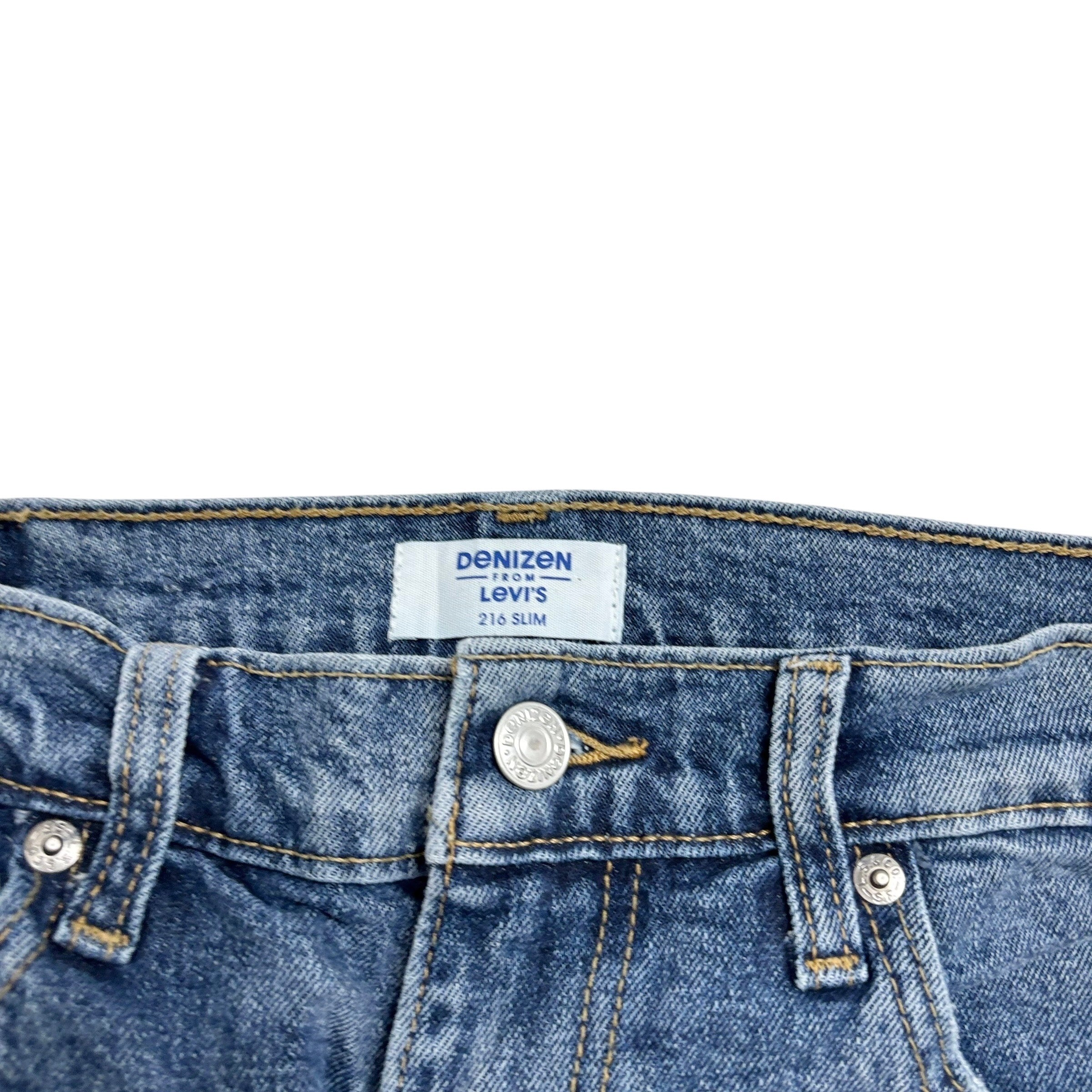 Levis Denizen Jeans W29 L32 Mens Mid Blue Slim Fit Stretch Denim (E)